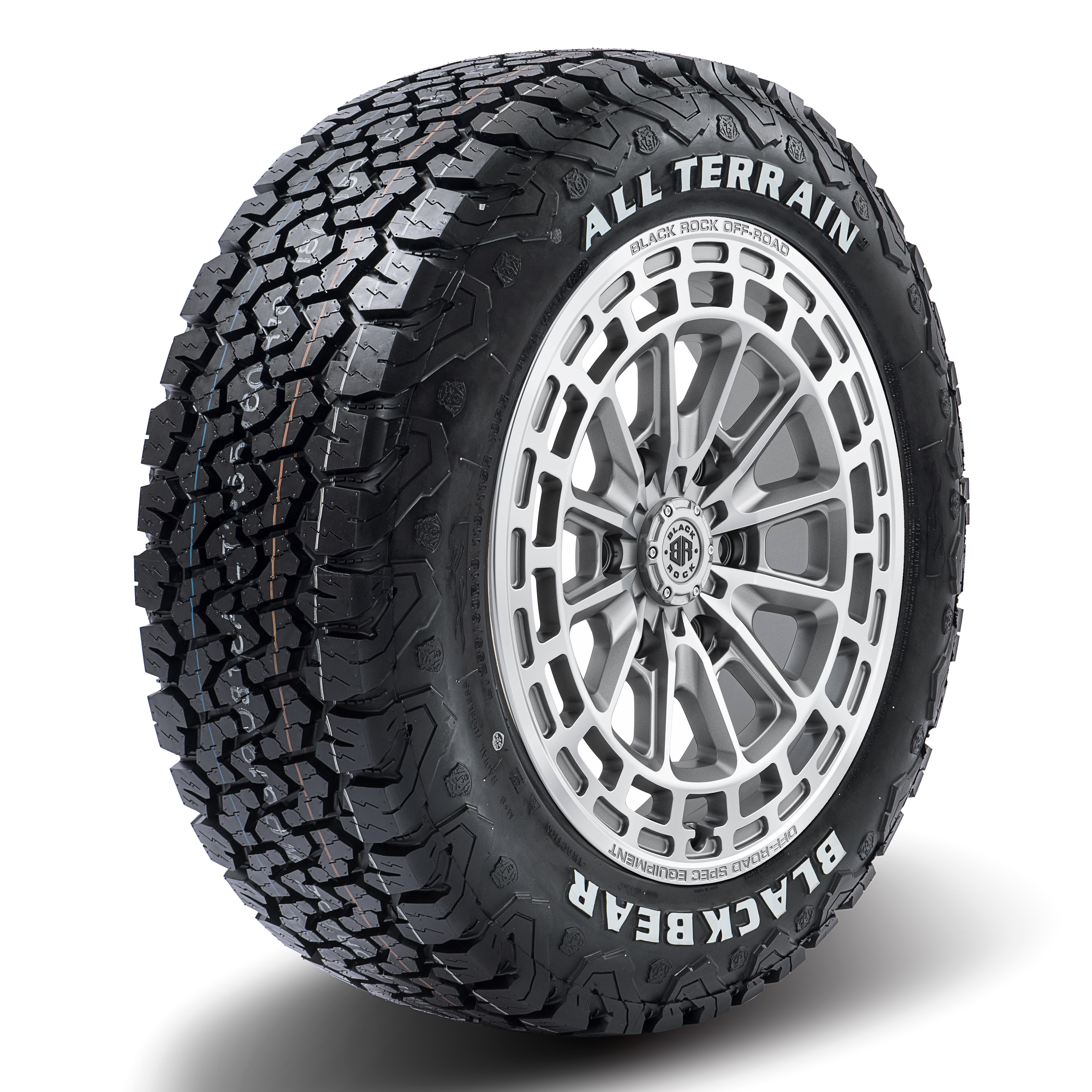 Black Rock Vortex Silver Machined 18X8.5 6X139.7 +30 WHEEL & TYRE PACKAGE