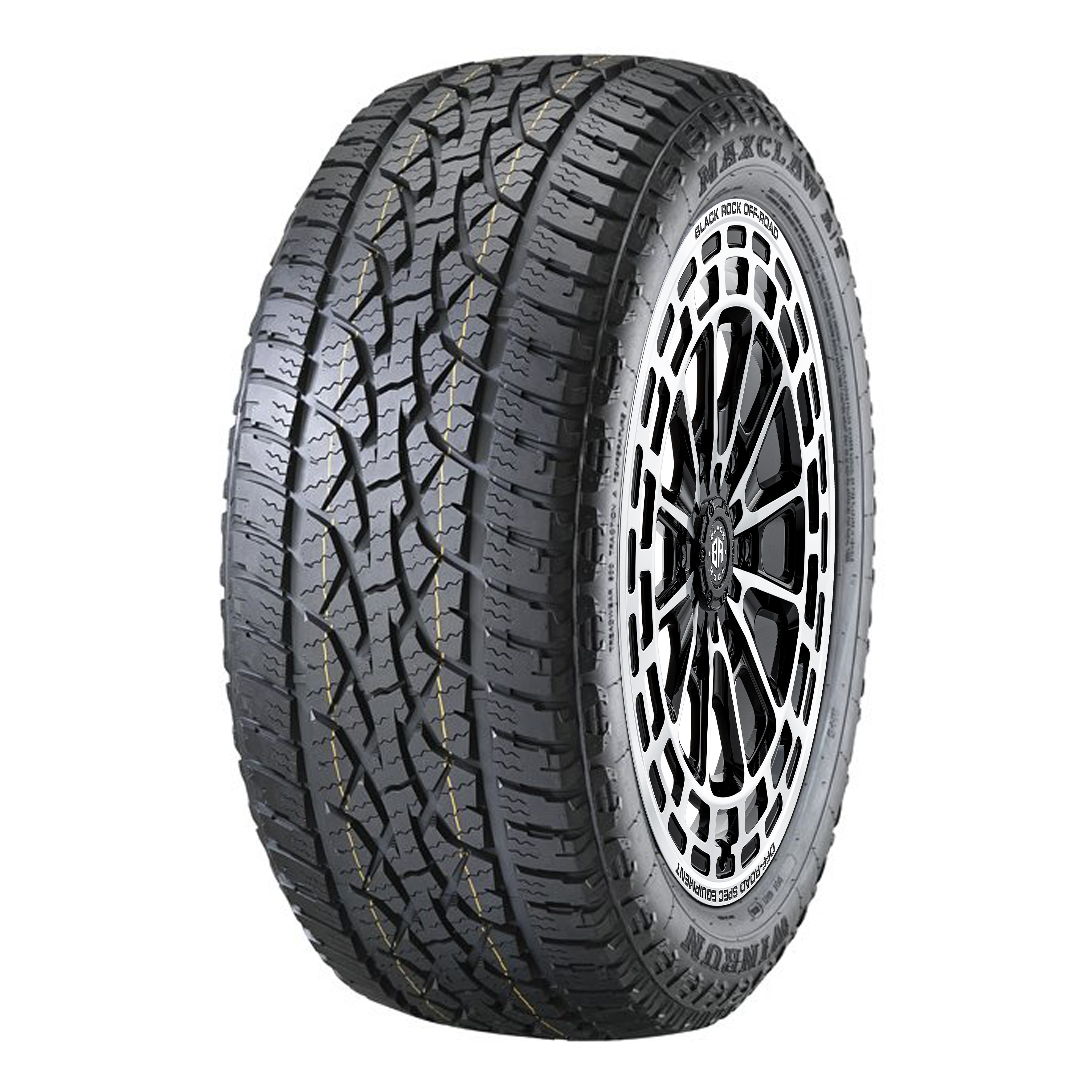 Black Rock Vortex Gloss Black Machined 17X8.5 6X139.7 +30 WHEEL & TYRE PACKAGE