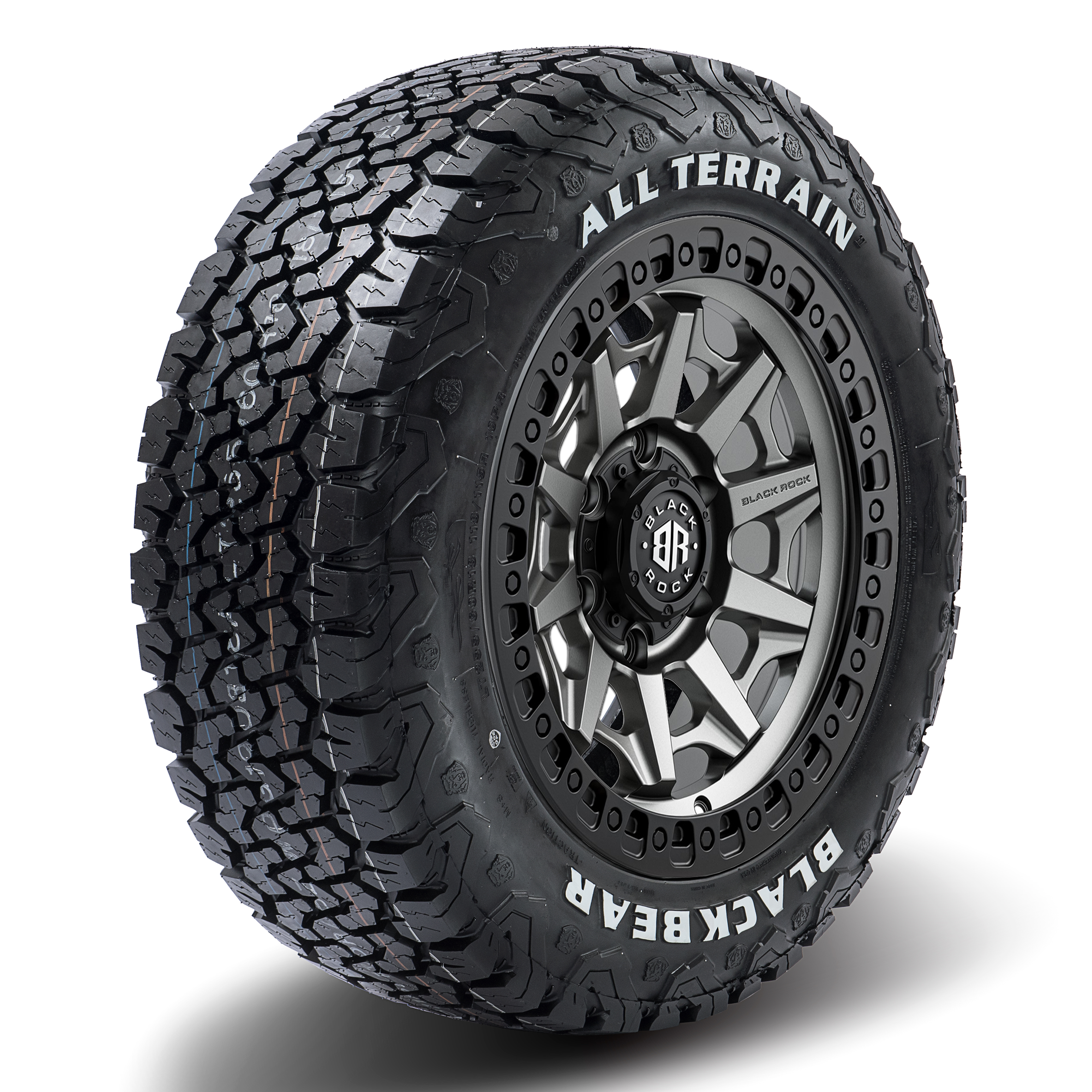 Black Rock Cage Gloss Black Tinted 18X9 6X139.7 +18 WHEEL & TYRE PACKAGE