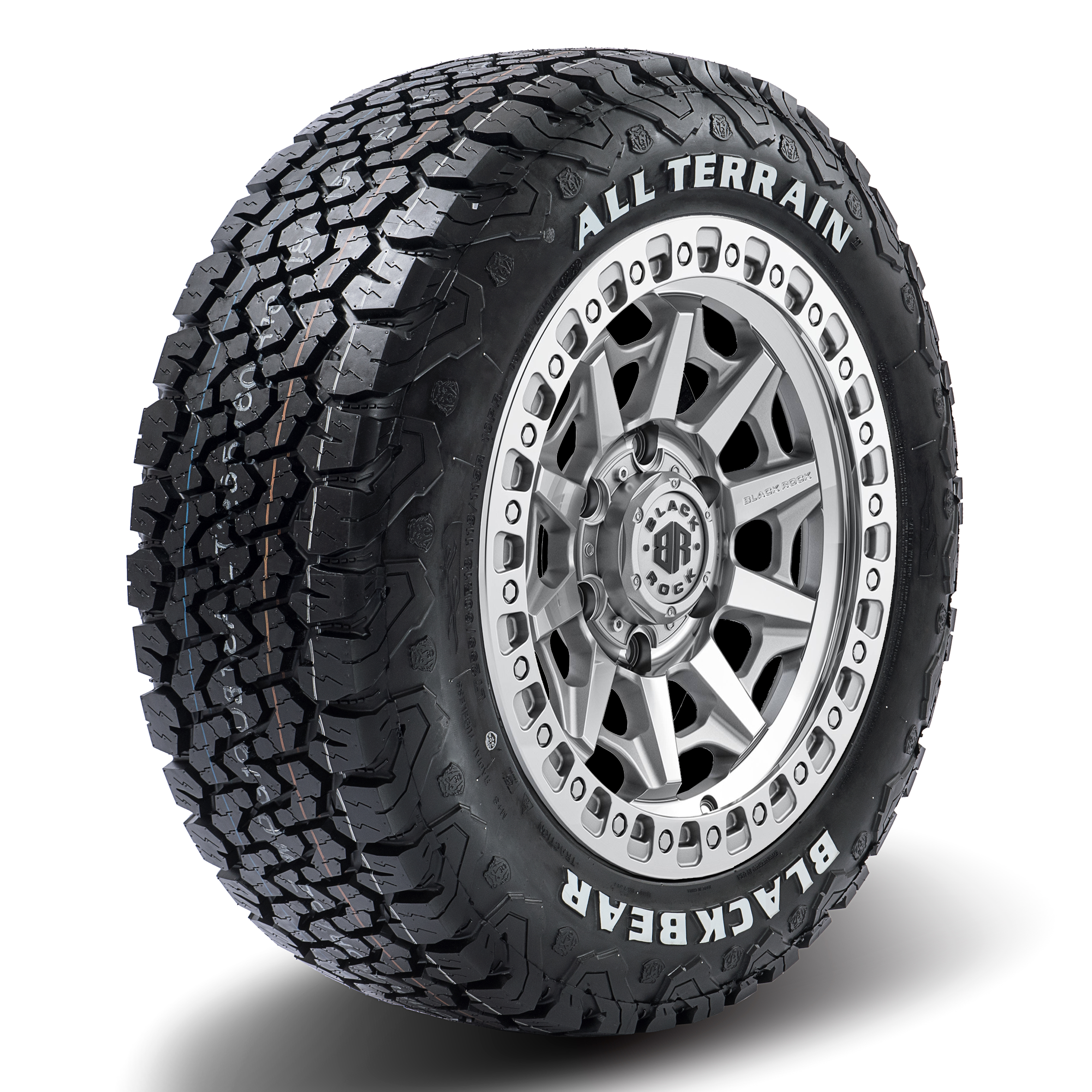 Black Rock Cage Silver Machined 17X9 6X139.7 +12 WHEEL & TYRE PACKAGE