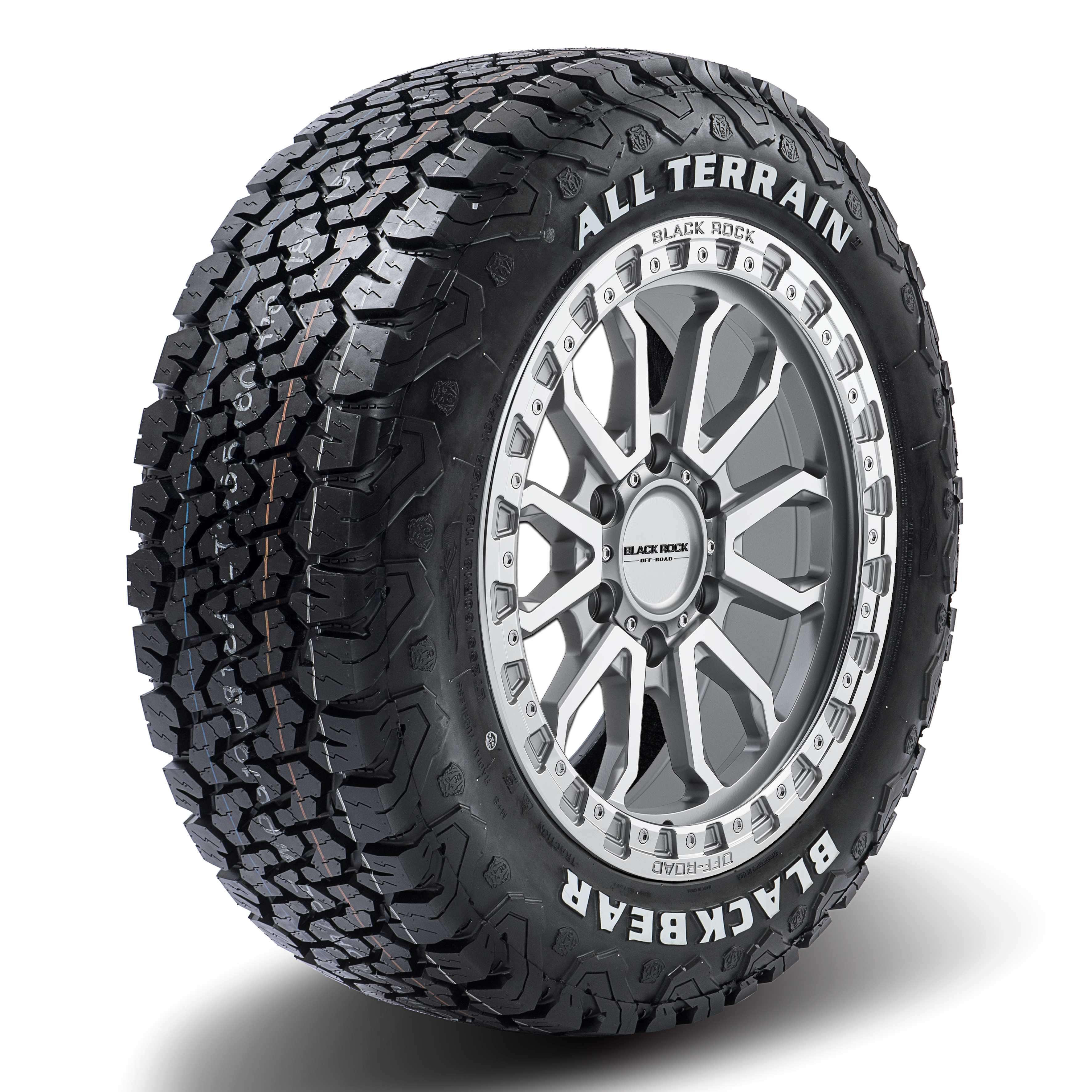 Black Rock Cobra Silver Machined 17X9 6X139.7 WHEEL & TYRE PACKAGE