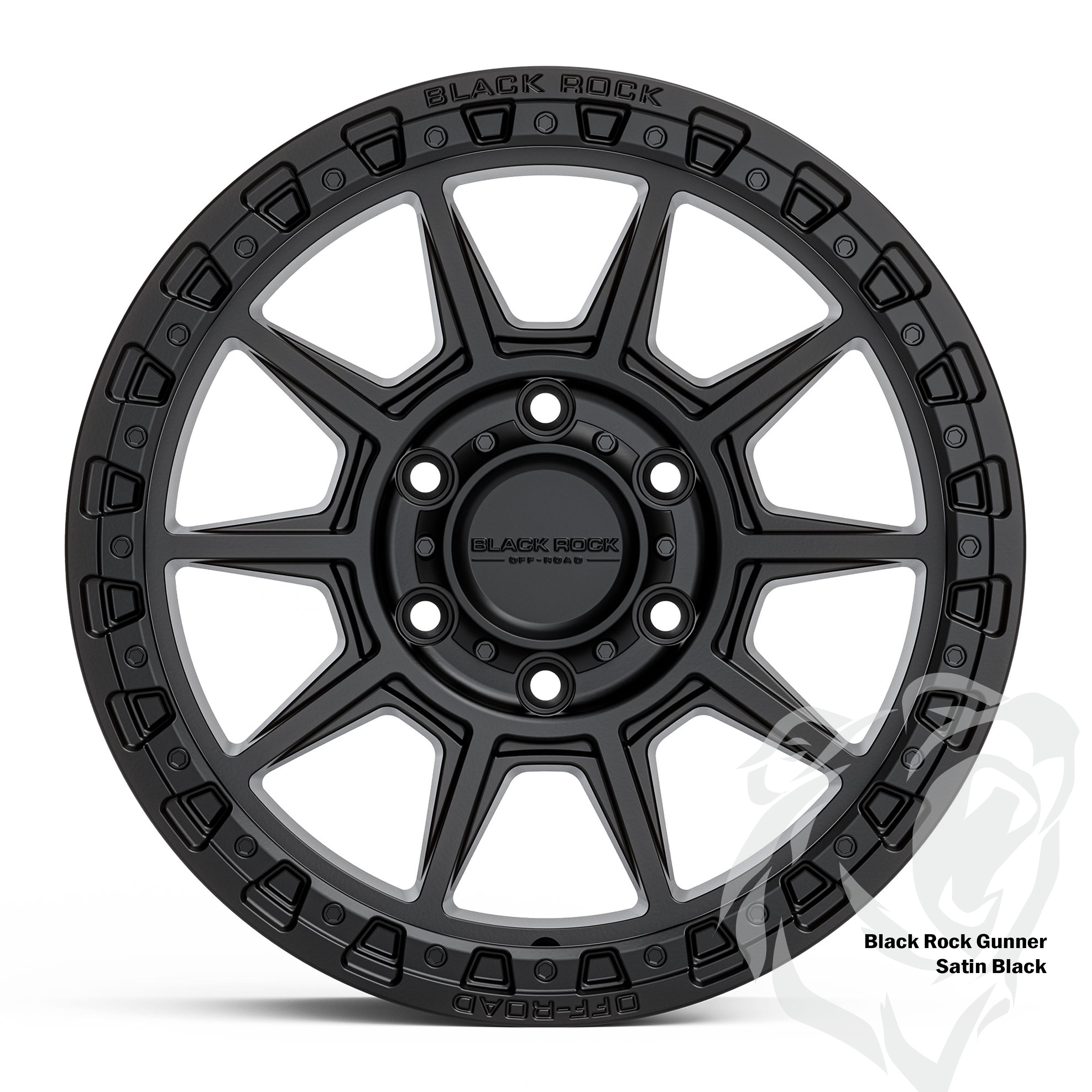 Black Rock Gunner Satin Black 17X9 6X139.7 +20 or +25 WHEEL & TYRE PACKAGE