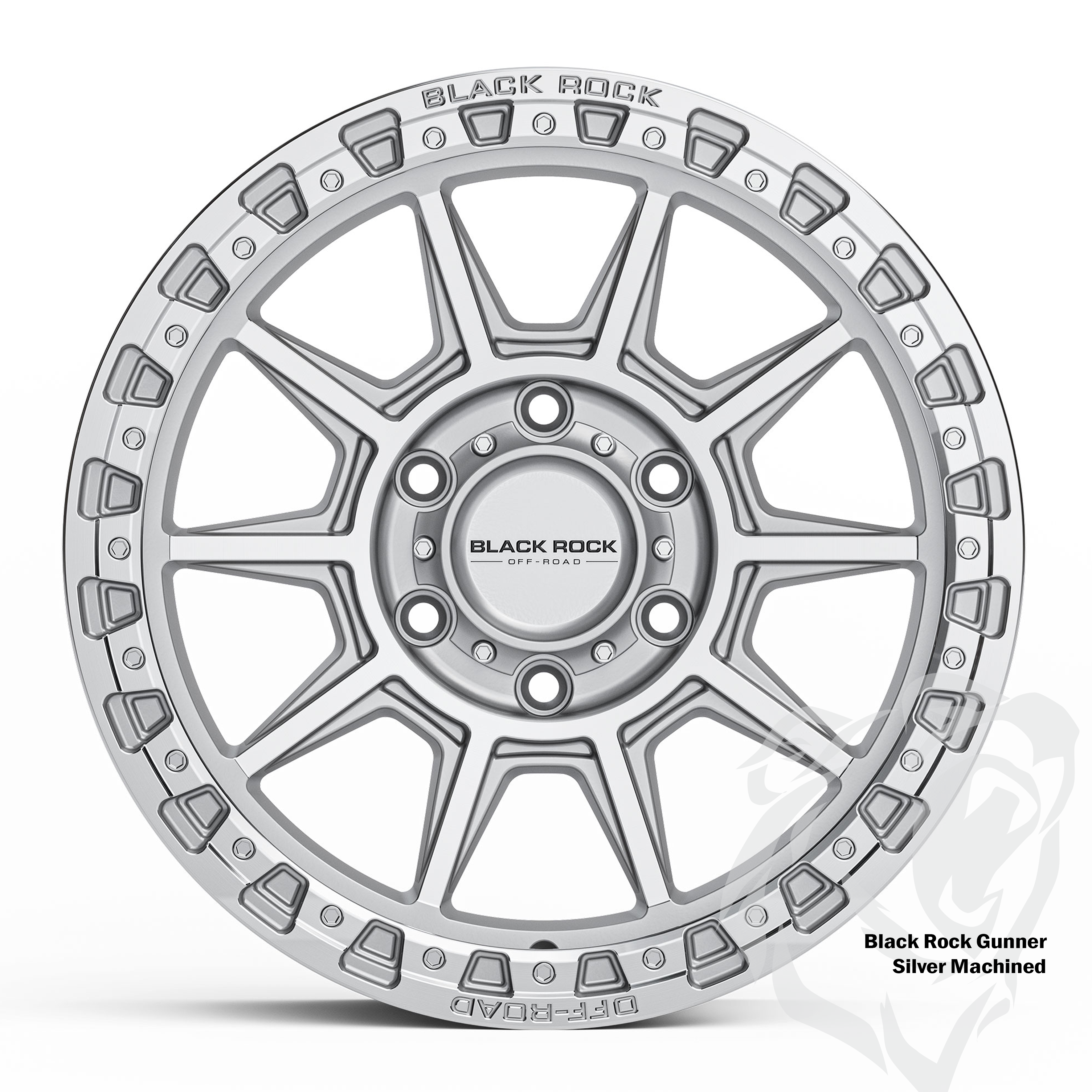 Black Rock Gunner Silver Machined 17X9 6X139.7 +20 or +25 WHEEL & TYRE PACKAGE