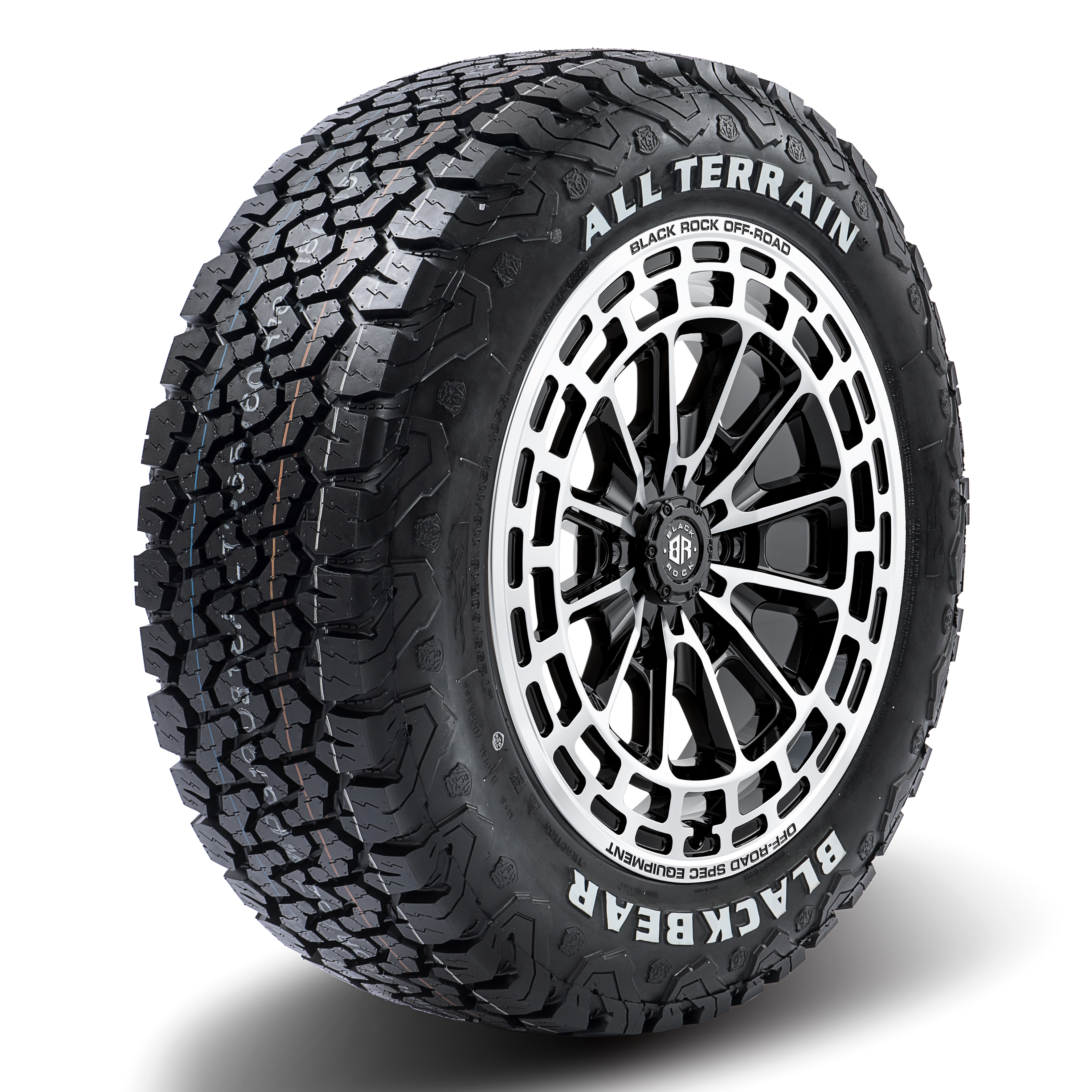 Black Rock Vortex Gloss Black Machined 17X8.5 6X139.7 +30 WHEEL & TYRE PACKAGE