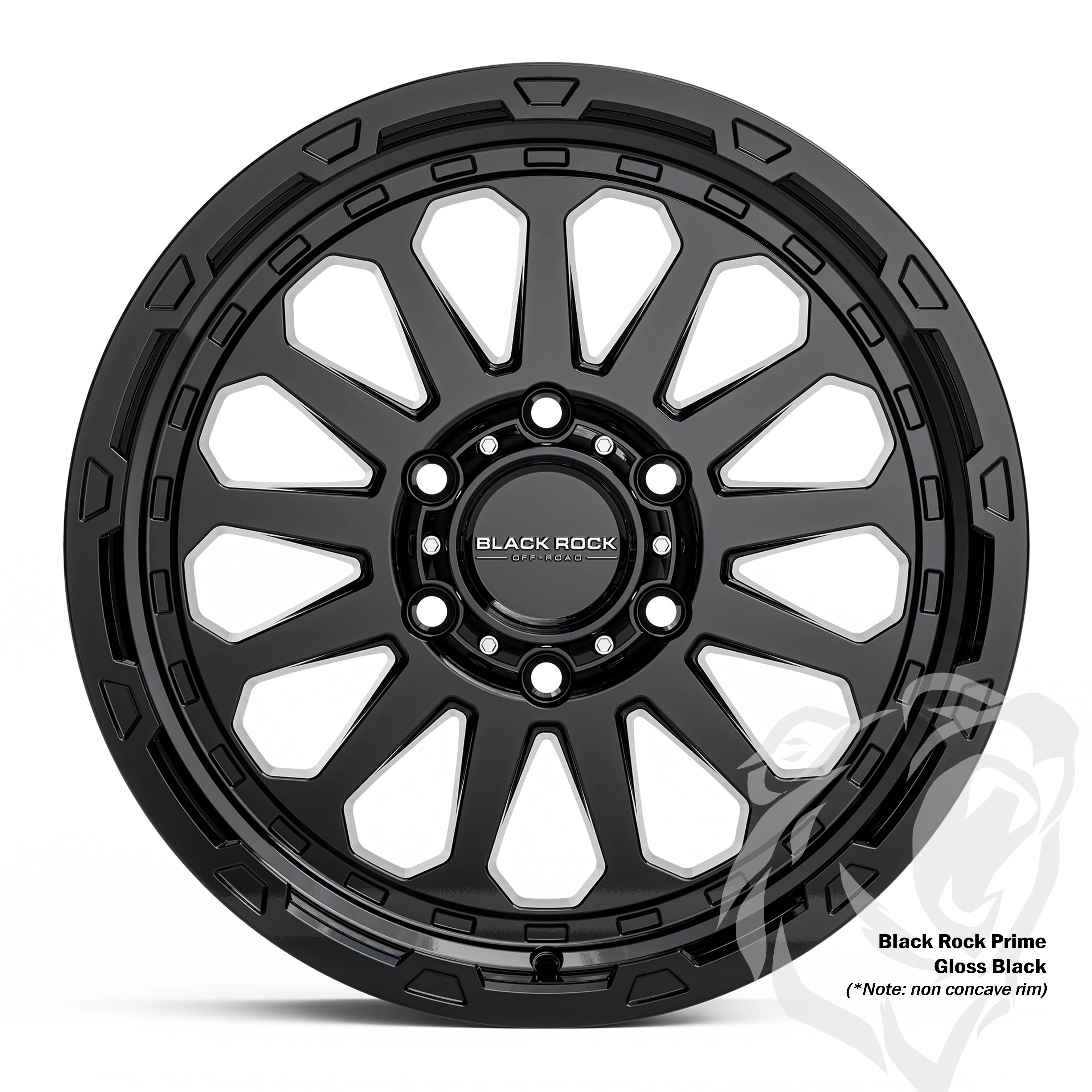 Black Rock Prime Gloss Black 18X9 6X139.7 +15 WHEEL & TYRE PACKAGE
