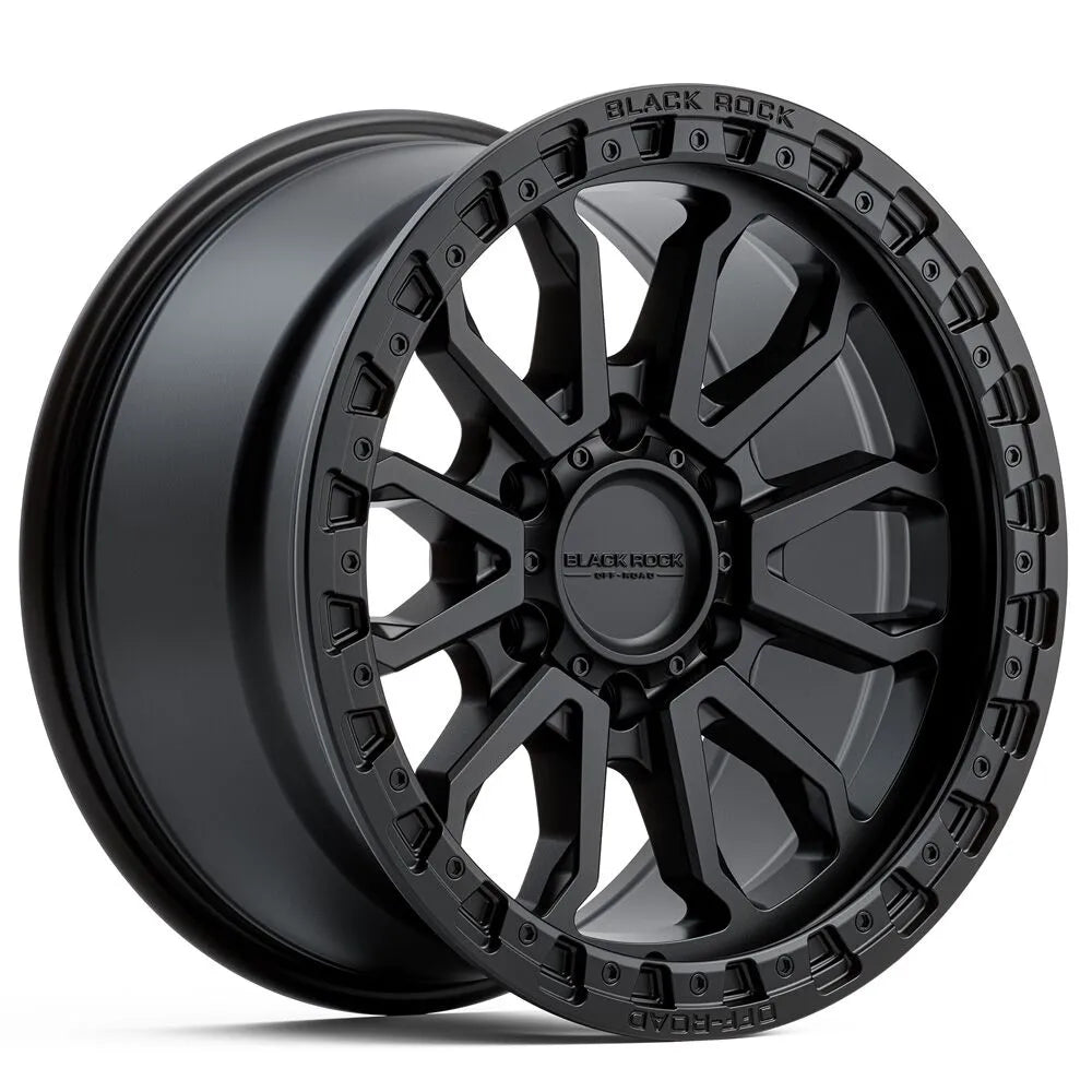 Black Rock Cobra Satin Black 17X9 6X139.7 WHEEL & TYRE PACKAGE