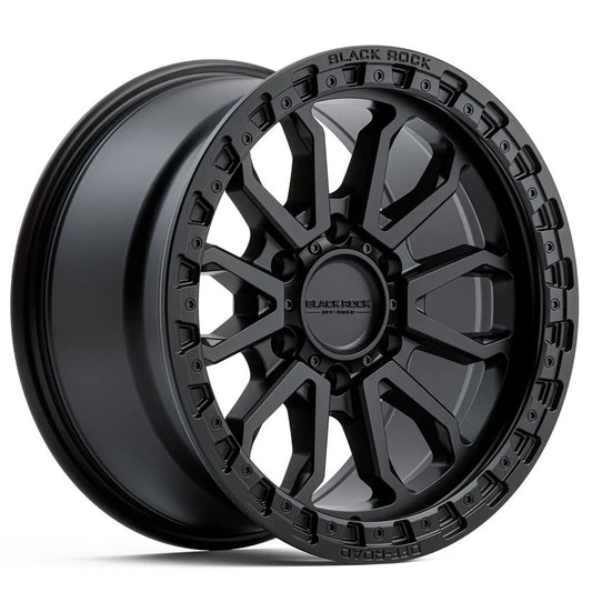 Black Rock Cobra Satin Black 17X9 6X139.7 WHEEL & TYRE PACKAGE