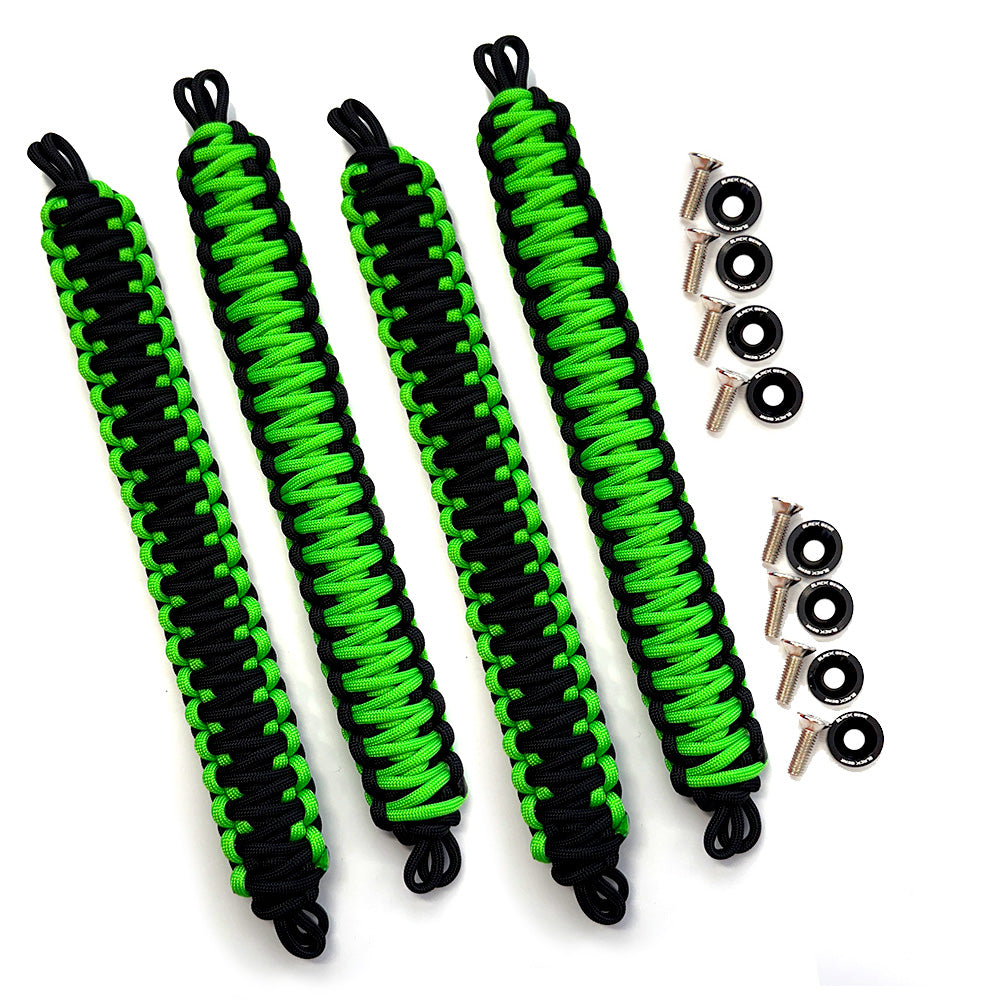 Green & Black Paracord Grab Handles