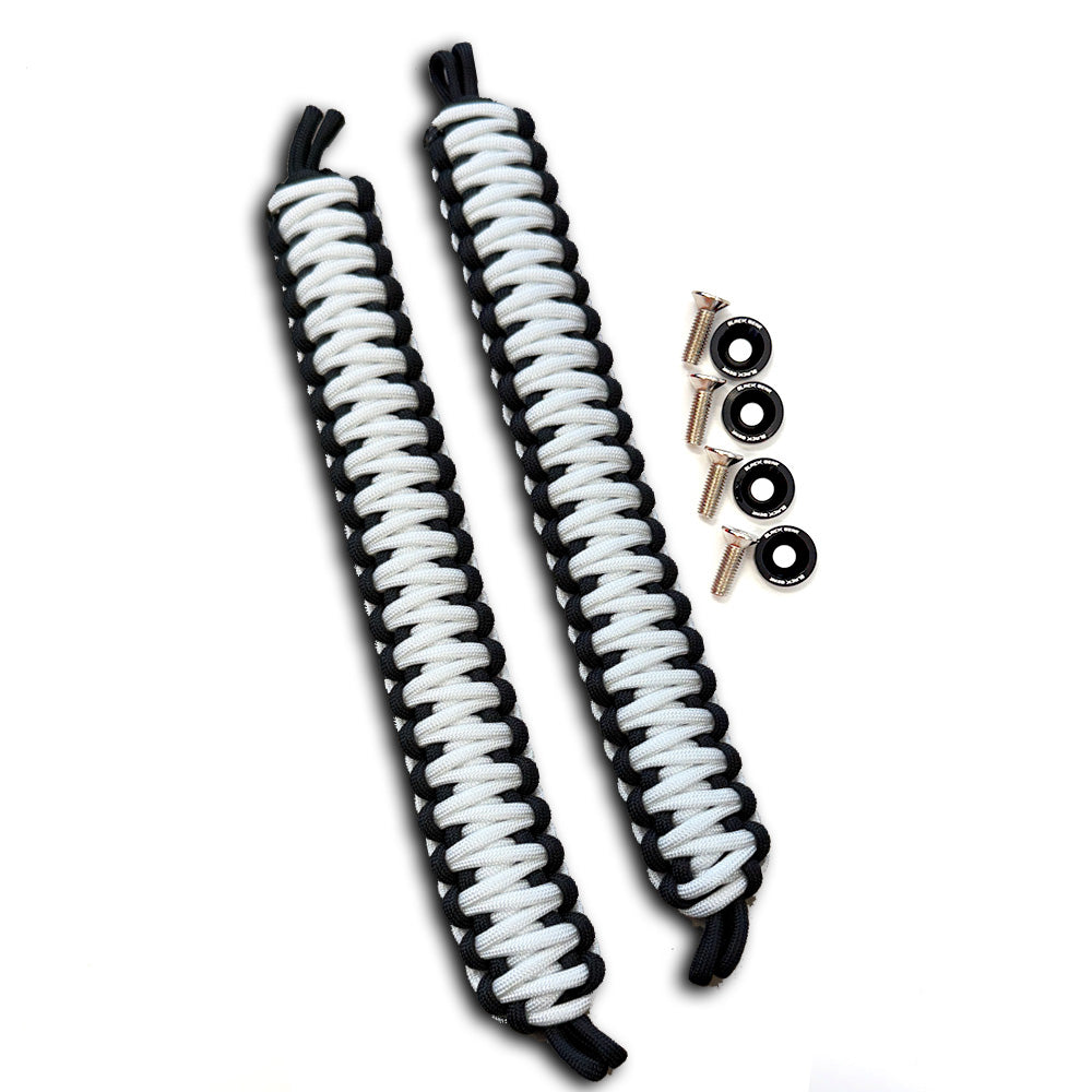 White & Black Paracord Grab Handles
