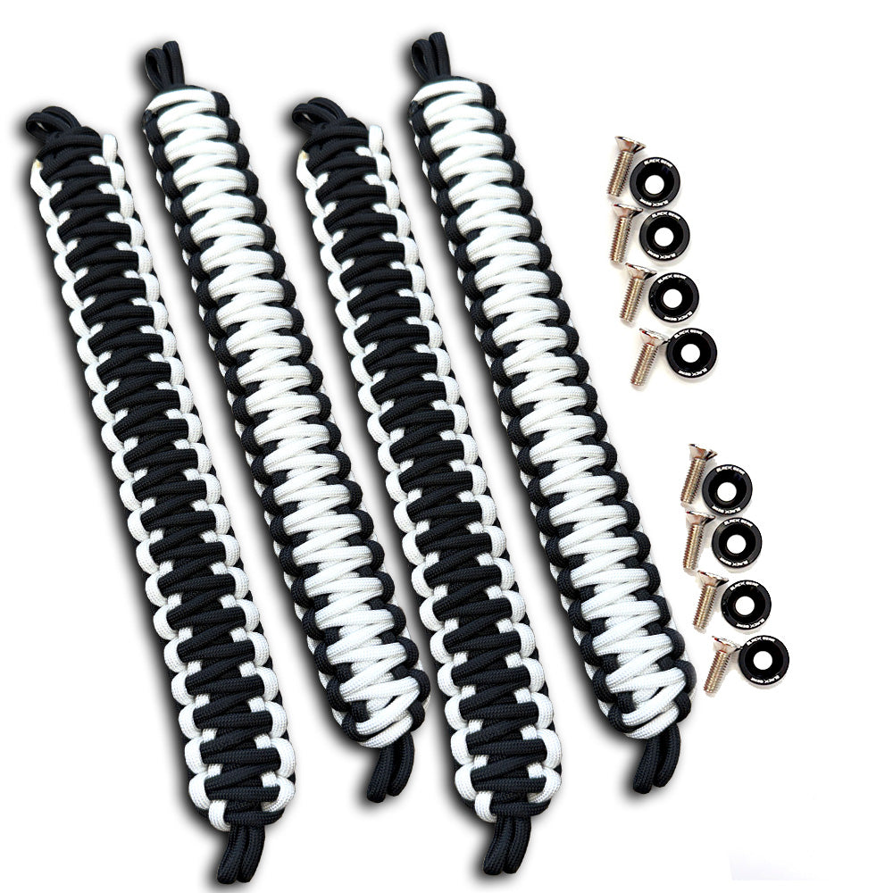 White & Black Paracord Grab Handles