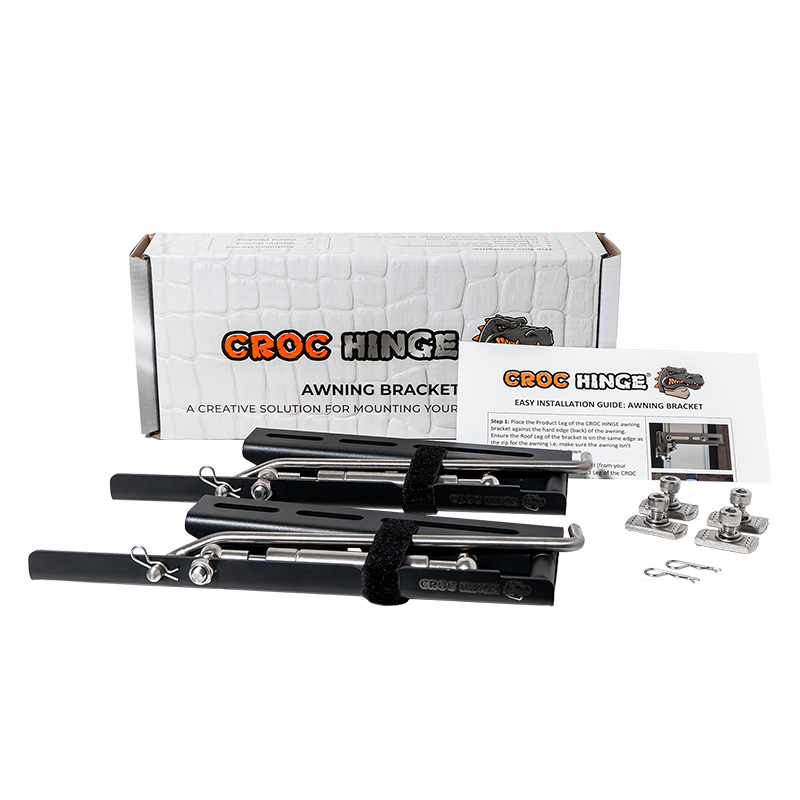 Croc Hinge® Awning Bracket (Pair) | Foldable Roof Rack Awning Mount