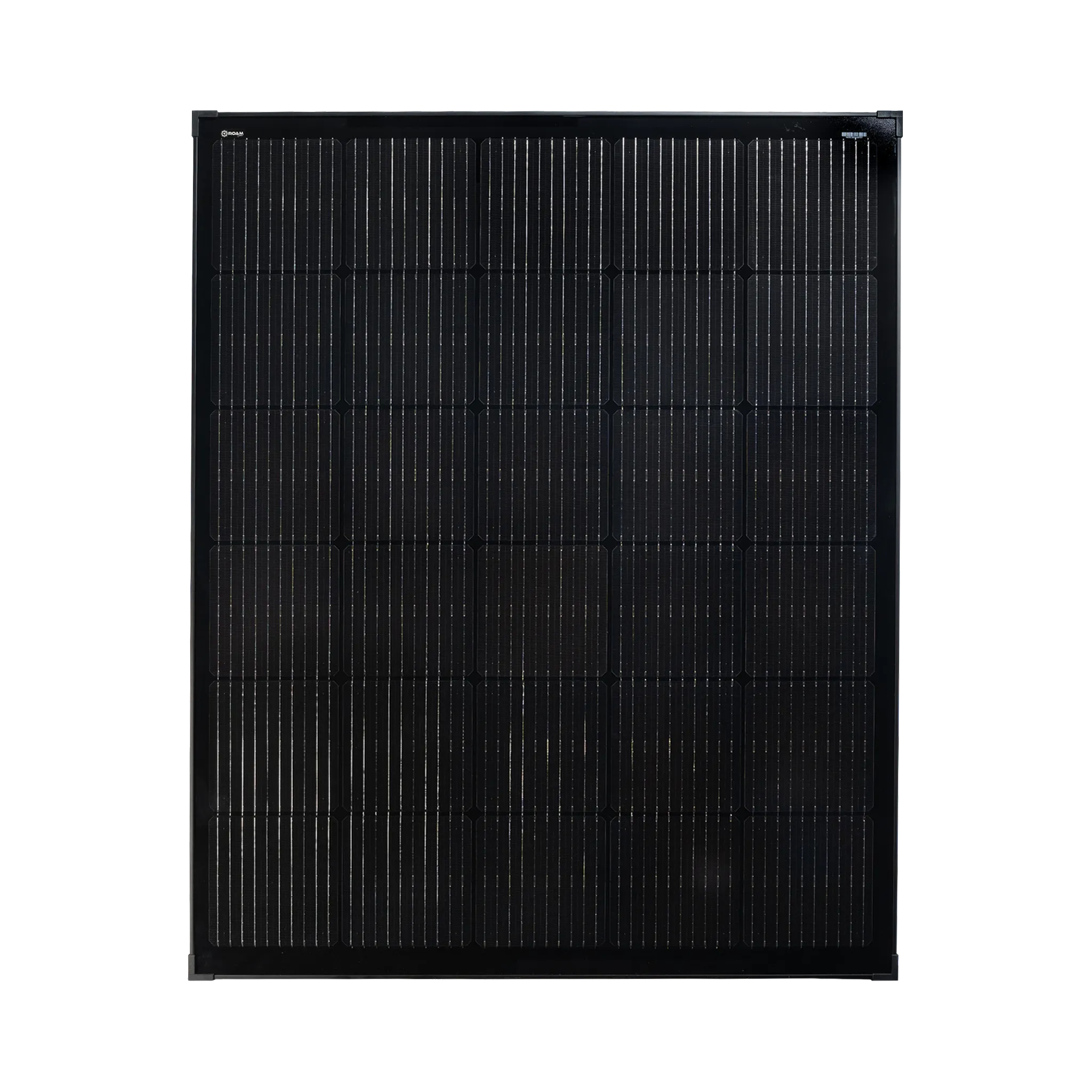 Roam Gear 200W 12V Slimline Square Black Glass Solar Panel (20mm Frame)