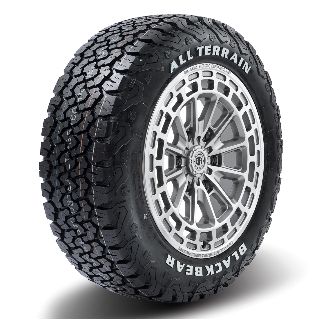 Black Rock Vortex Silver Machined 18X8.5 6X139.7 +30 WHEEL & TYRE PACK ...