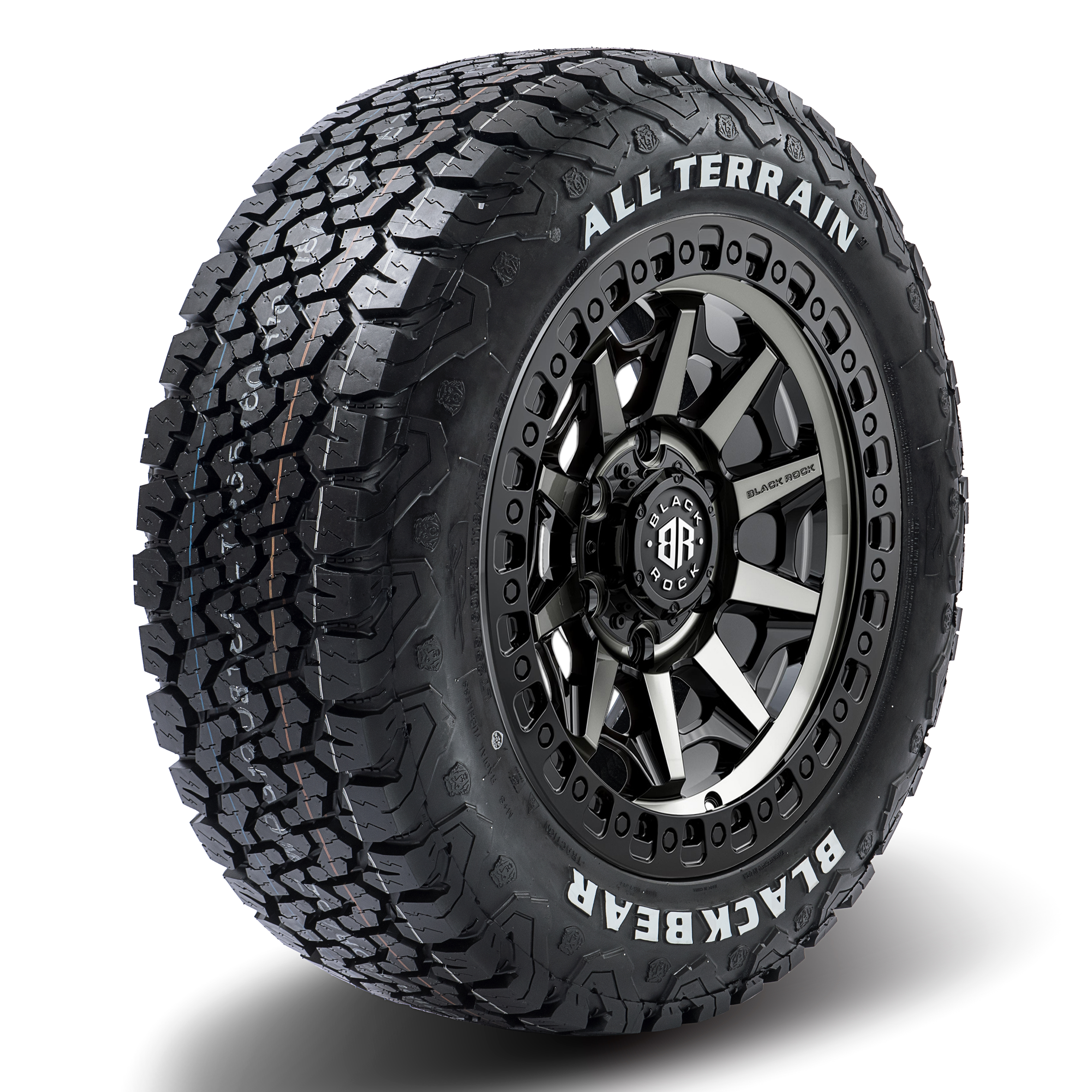 Black Rock Cage Gloss Black Tinted 17X9 6X139.7 +12 WHEEL & TYRE PACKAGE