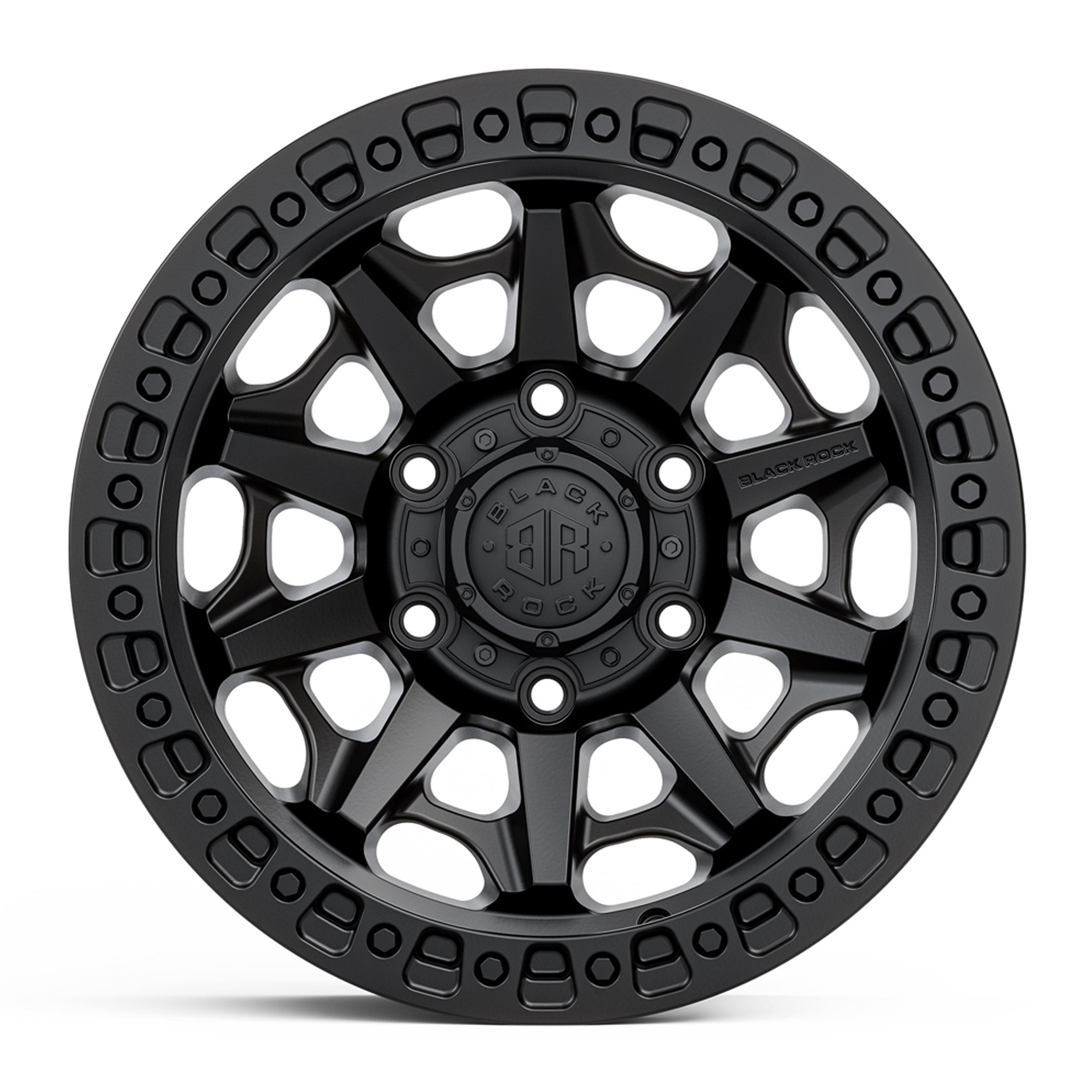 Black Rock Cage Satin Black 17X9 6X139.7 +12 WHEEL & TYRE PACKAGE