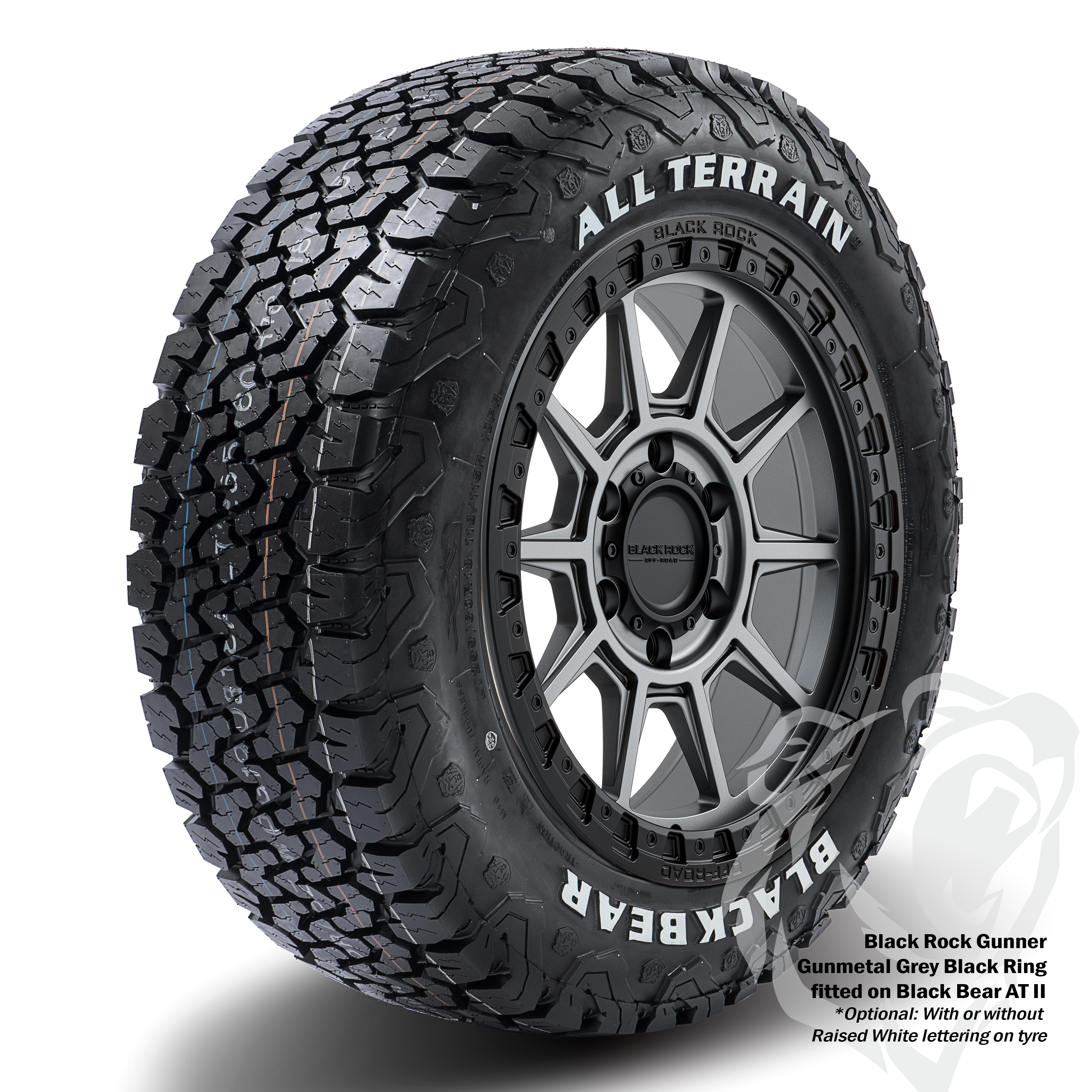 Black Rock Gunner Gunmetal Grey Black Ring 17X9 6X139.7 +20 or +25 WHEEL & TYRE PACKAGE