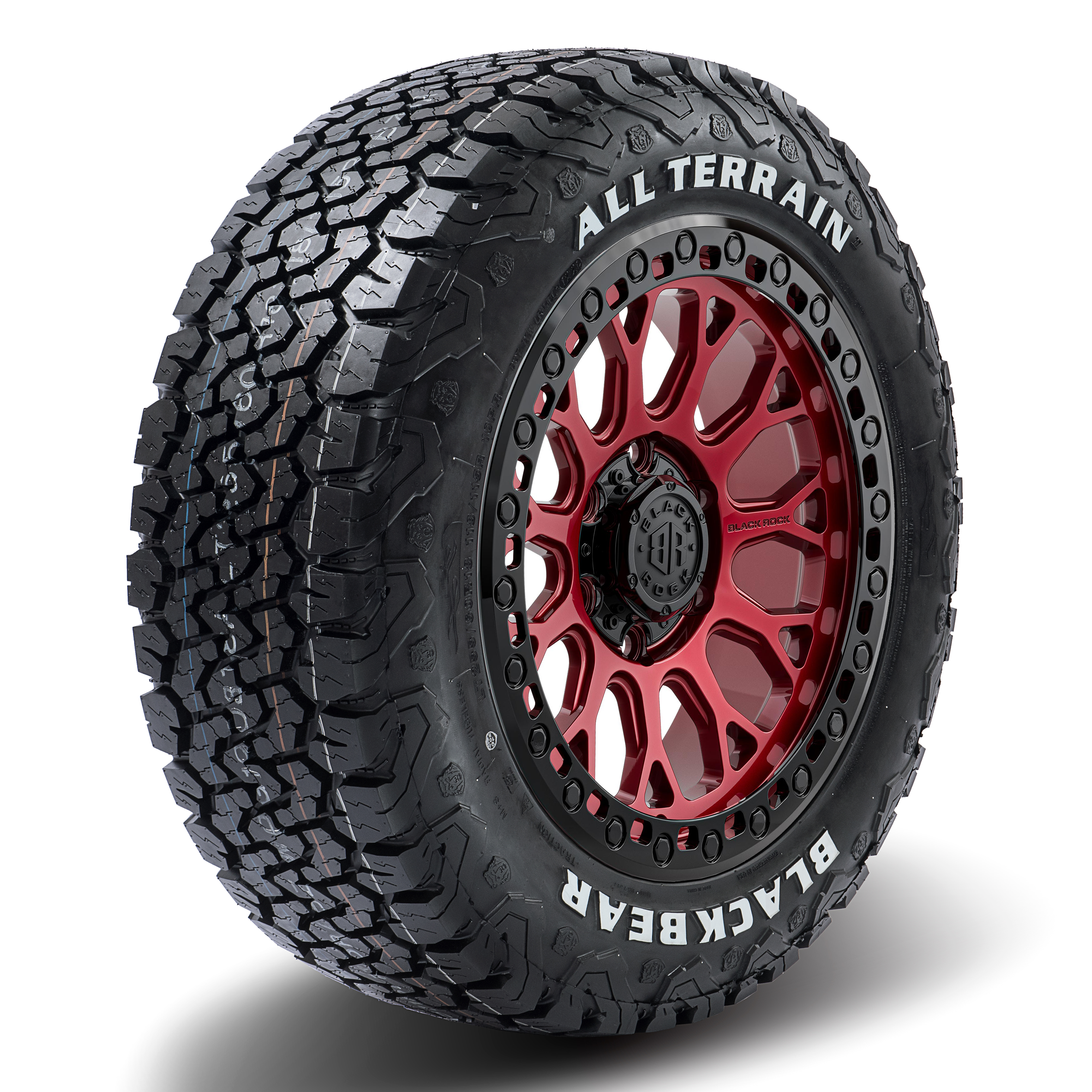 Black Rock Spider Illusion Red Black Ring 17X9 6X139.7 +12 WHEEL & TYRE PACKAGE