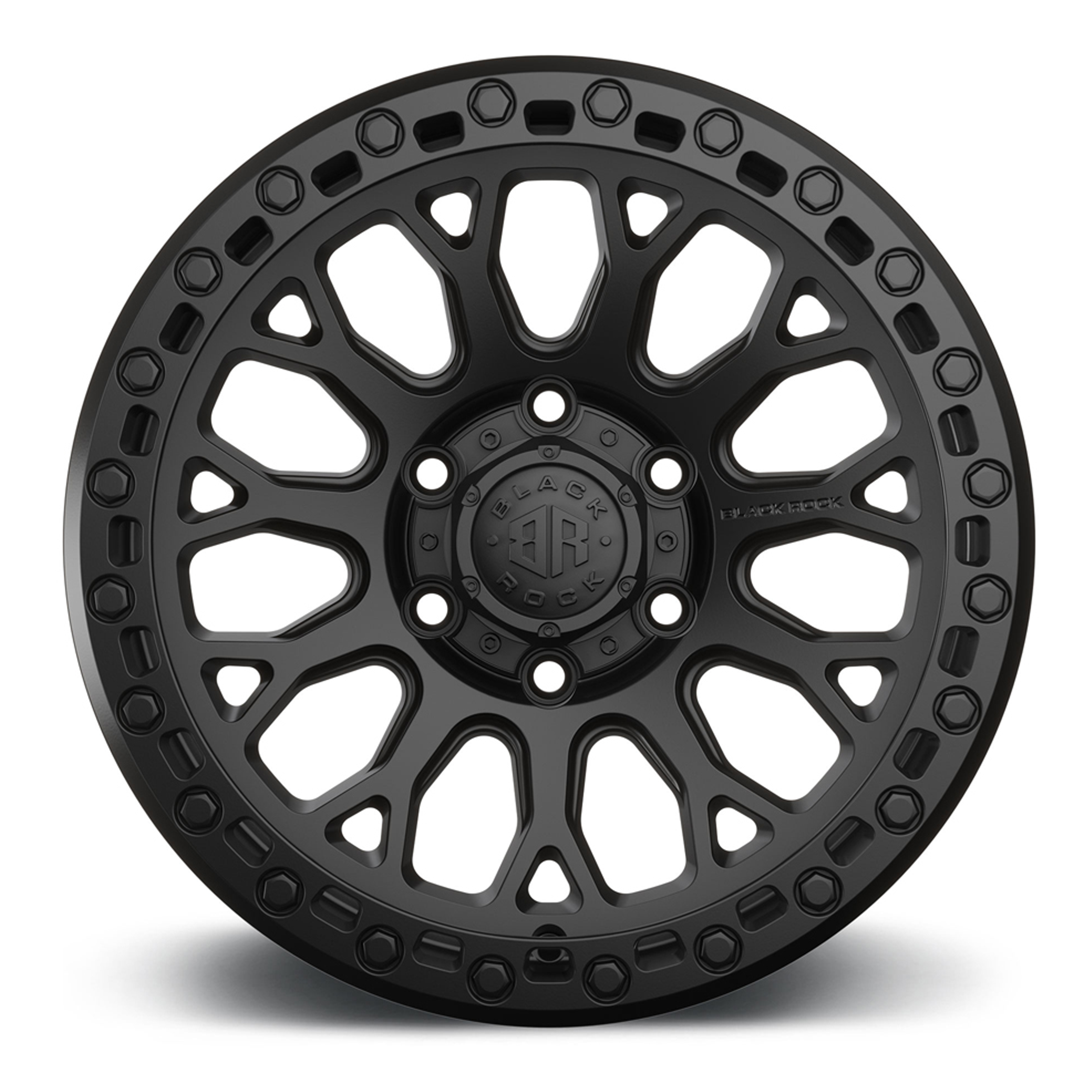 Black Rock Spider Satin Black 17X9 6X139.7 +12 WHEEL & TYRE PACKAGE