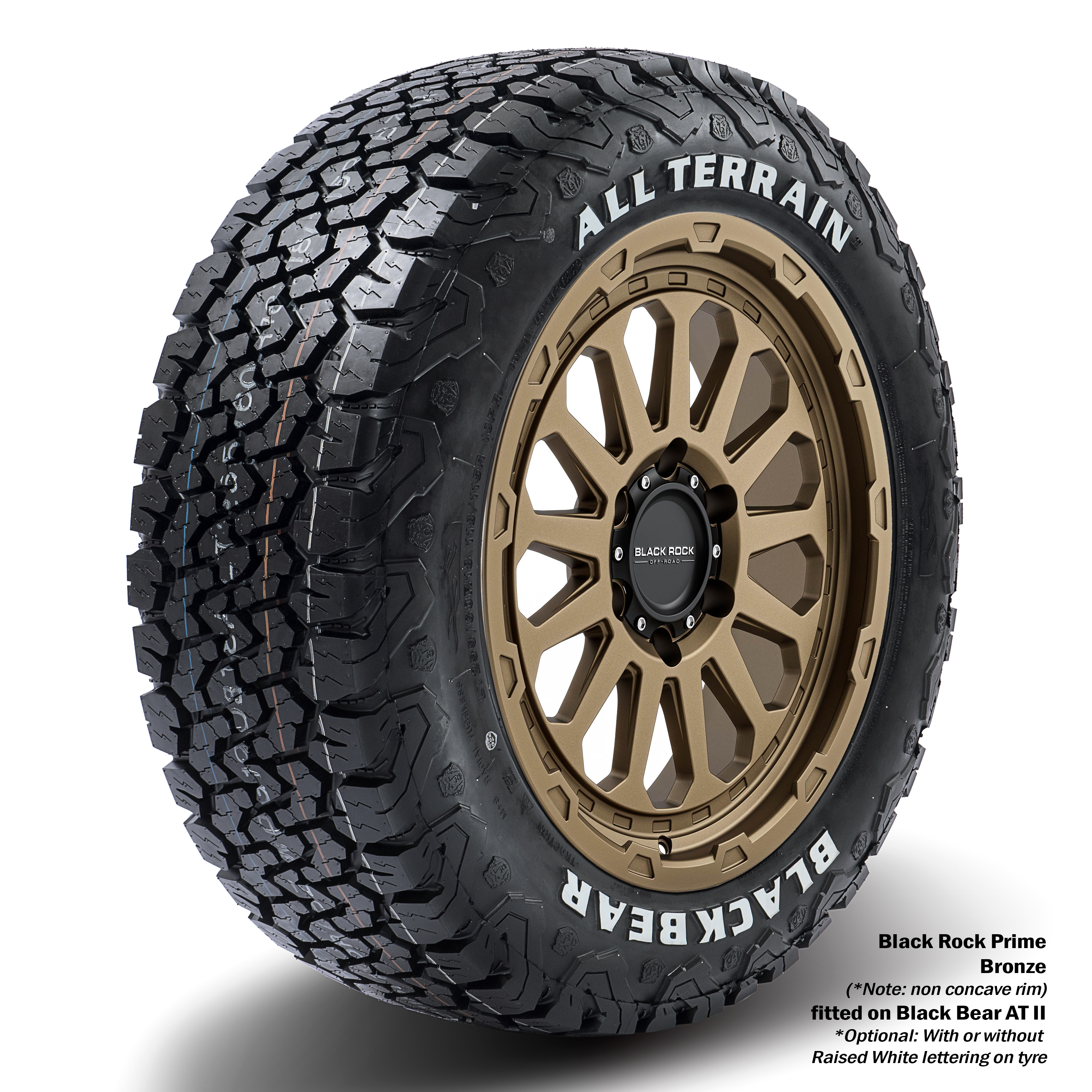 Black Rock Prime Bronze 18X9 6X139.7 +15 WHEEL & TYRE PACKAGE