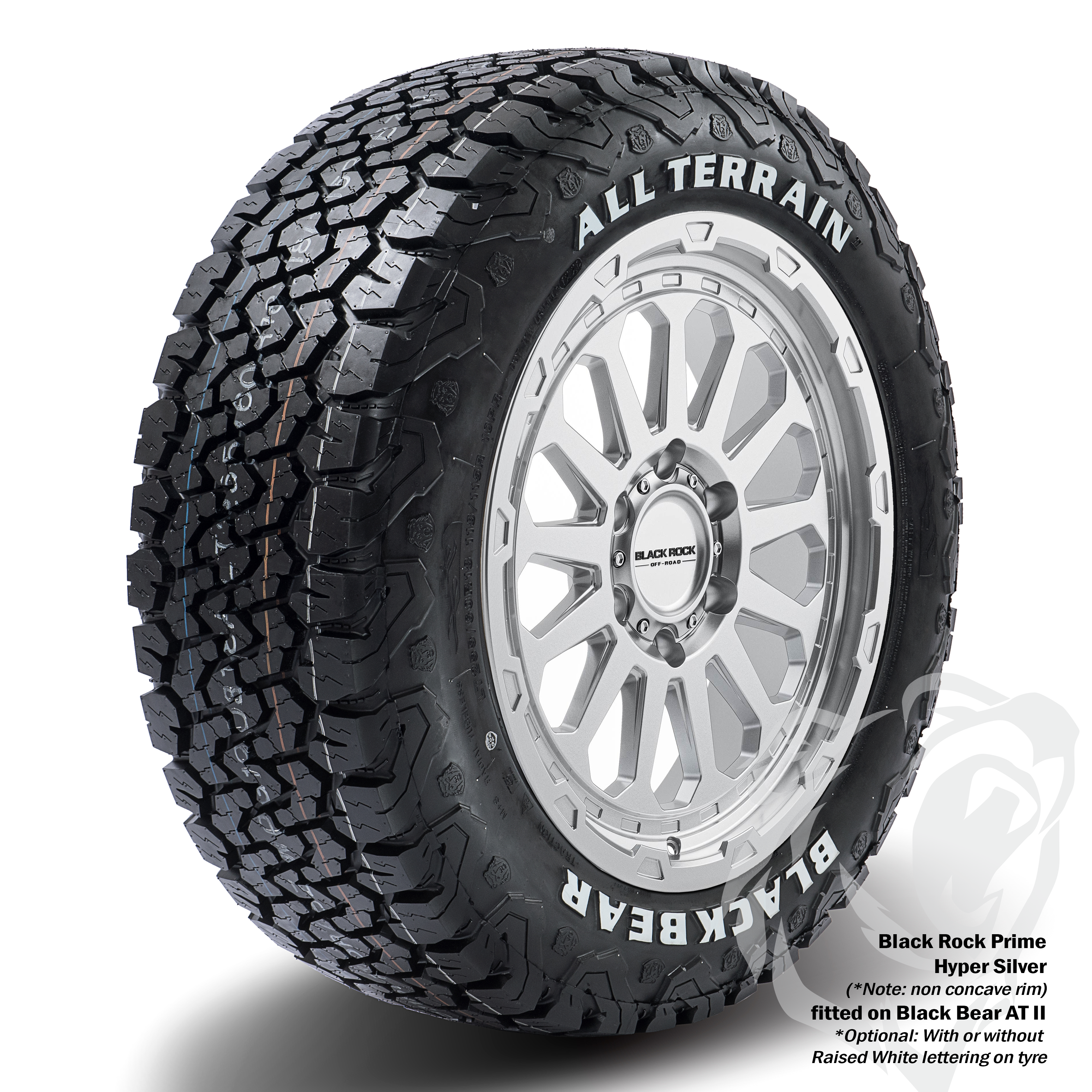 Black Rock Prime Hyper Silver 18X9 6X139.7 +15, +30 or +35 WHEEL & TYRE PACKAGE