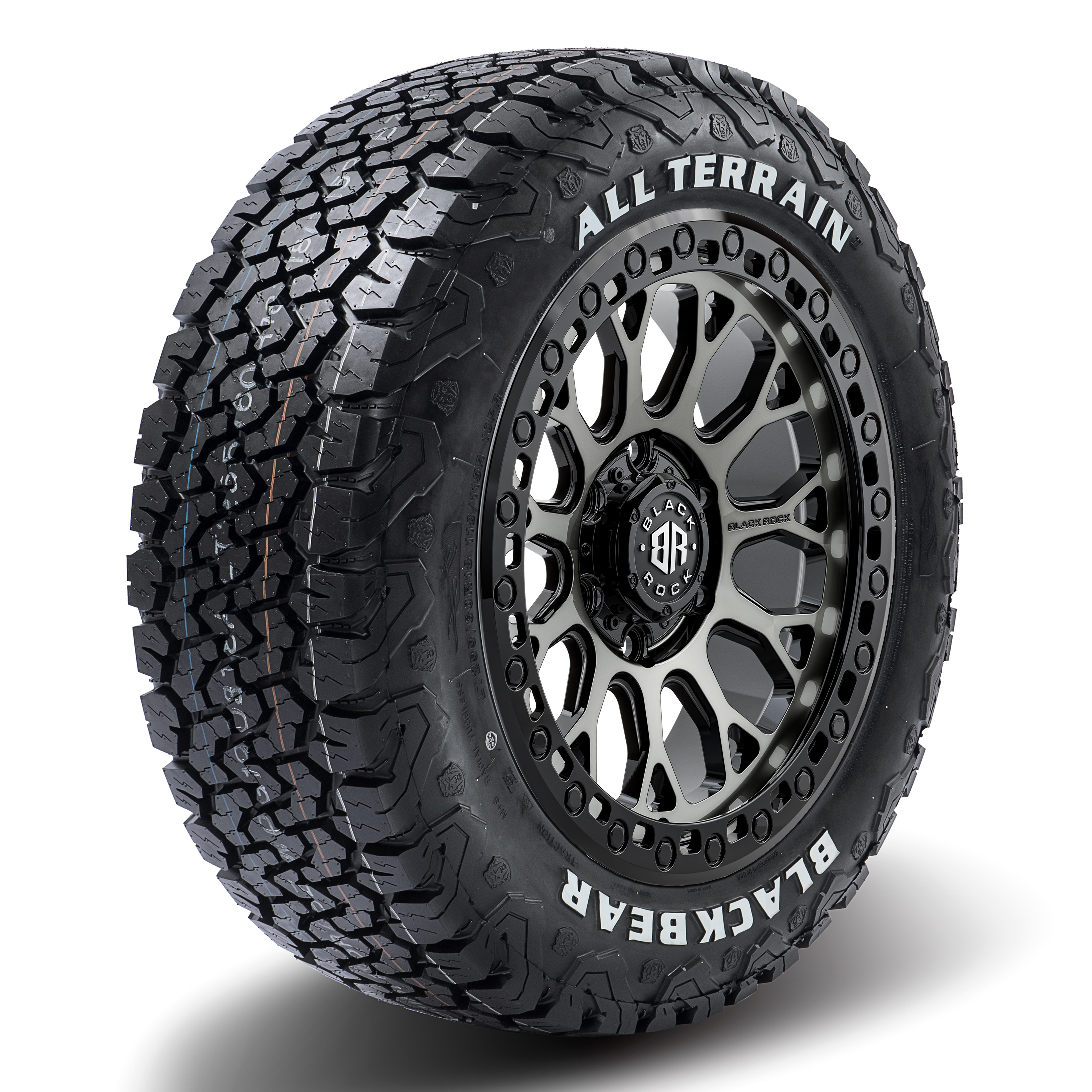 Black Rock Spider Gloss Black Tinted 18X9 6X139.7 +35 WHEEL & TYRE PACKAGE