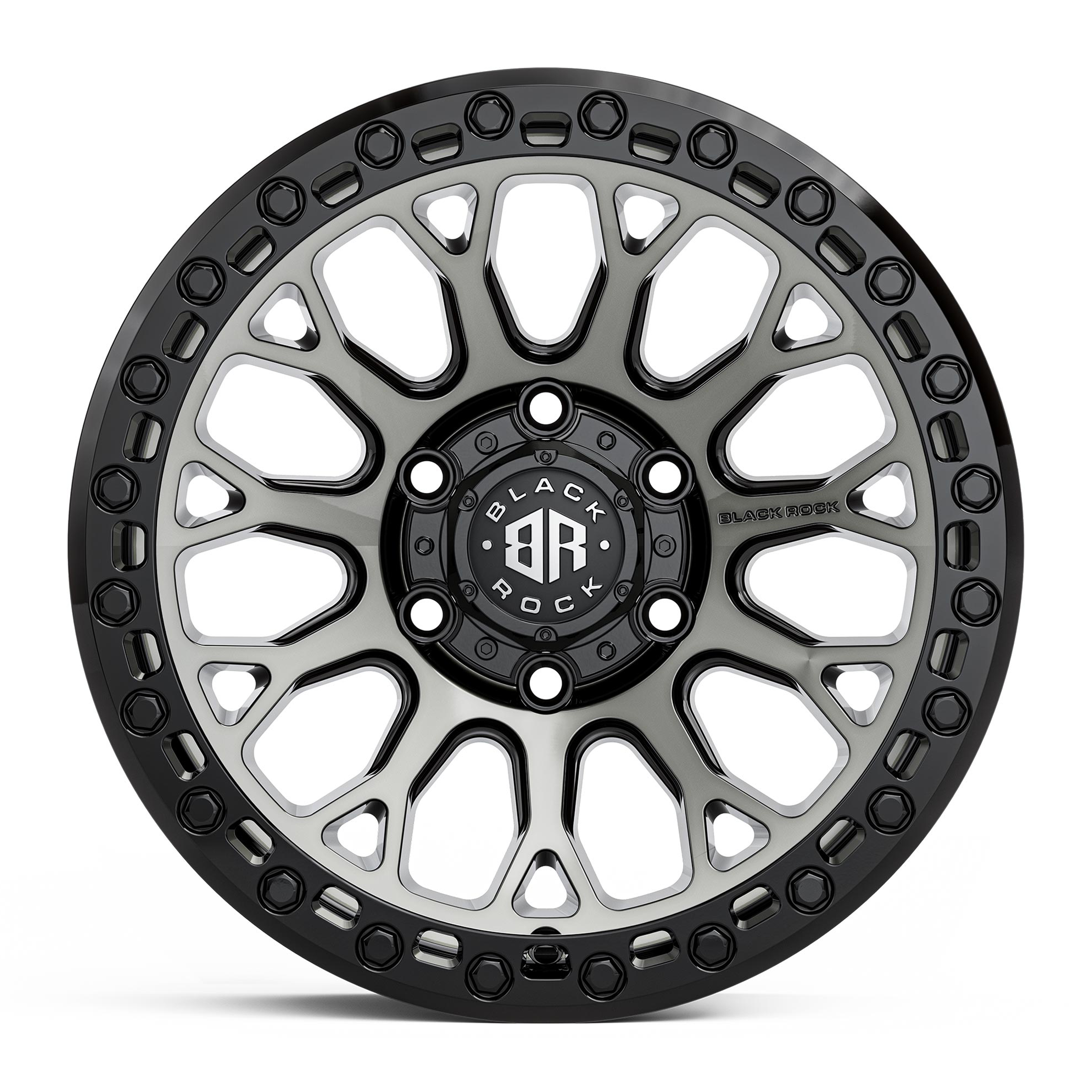 Black Rock Spider Gloss Black Tinted 18X9 6X139.7 +35 WHEEL & TYRE PACKAGE