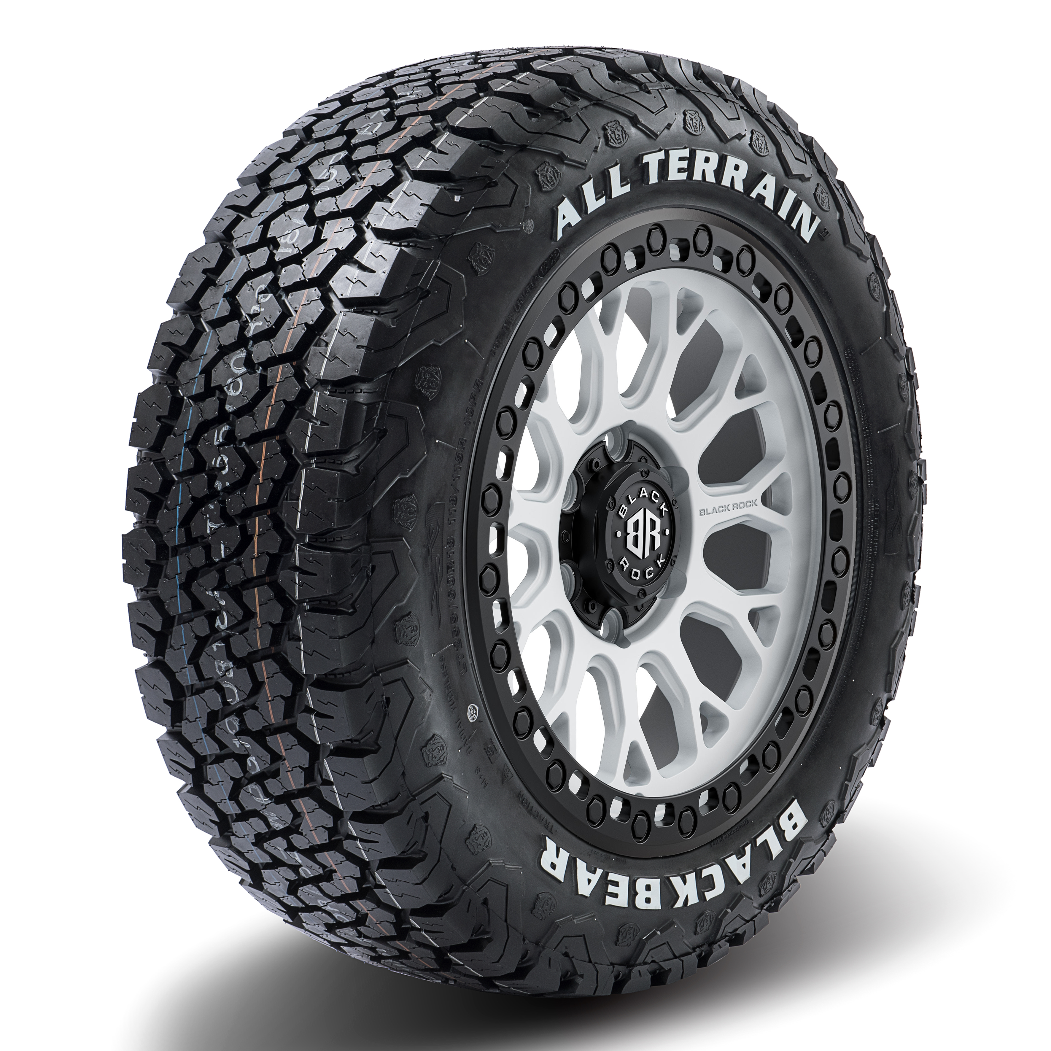 Black Rock Spider Satin White Black Ring 18X9 6X139.7 +35 WHEEL & TYRE PACKAGE