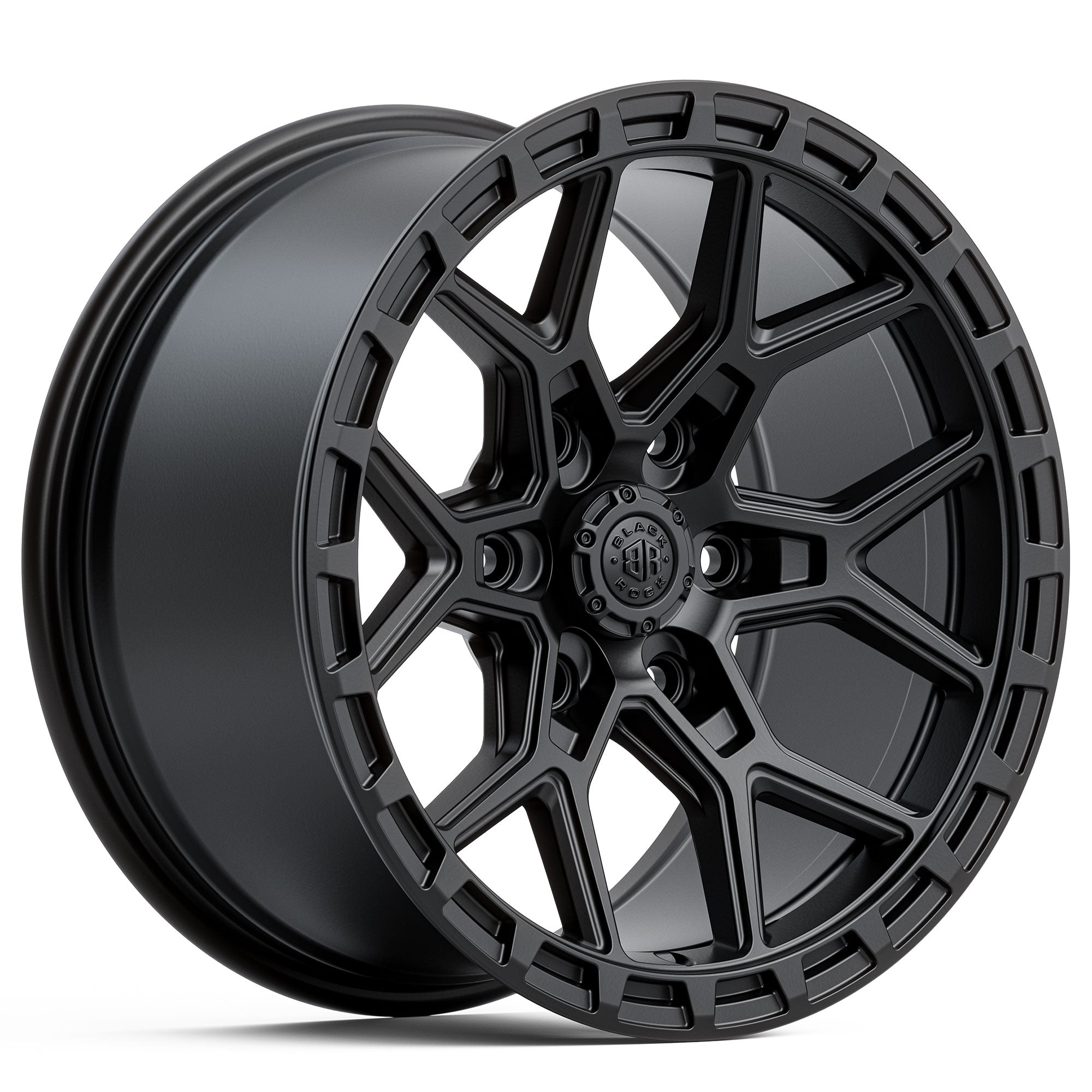 Black Rock Viper Satin Black 17X9 6X139.7 +12 WHEEL & TYRE PACKAGE