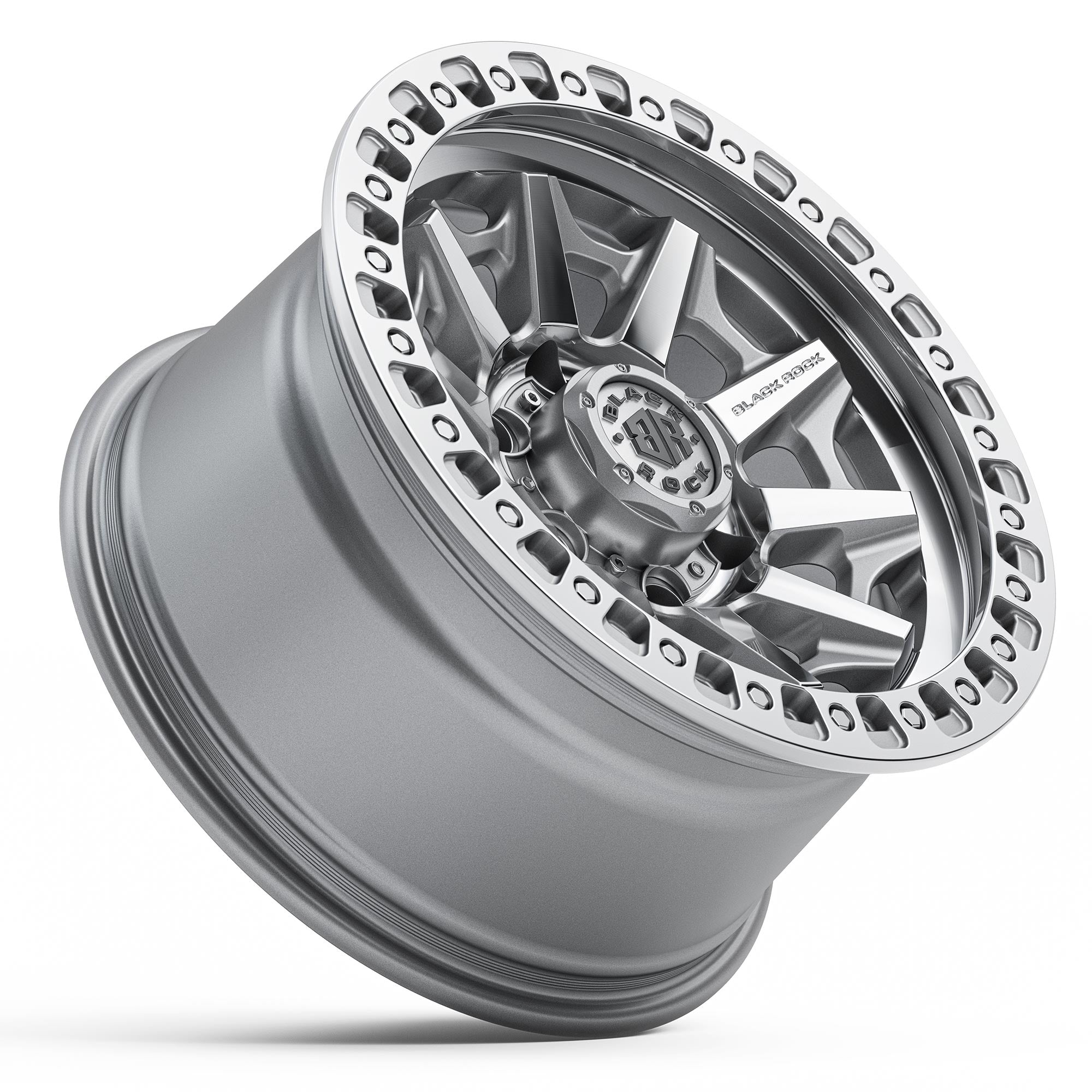 Black Rock Cage Silver Machined