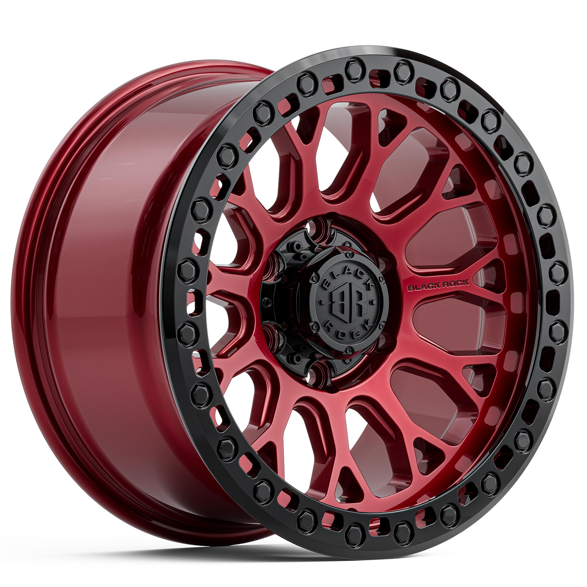 Black Rock Spider Illusion Red Black Ring 17X9 6X139.7 +12 WHEEL & TYRE PACKAGE