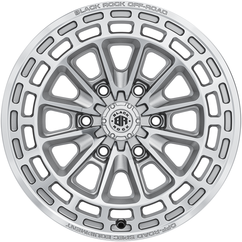 Black Rock Vortex Silver Machined 18X8.5 6X139.7 +30 WHEEL & TYRE PACKAGE