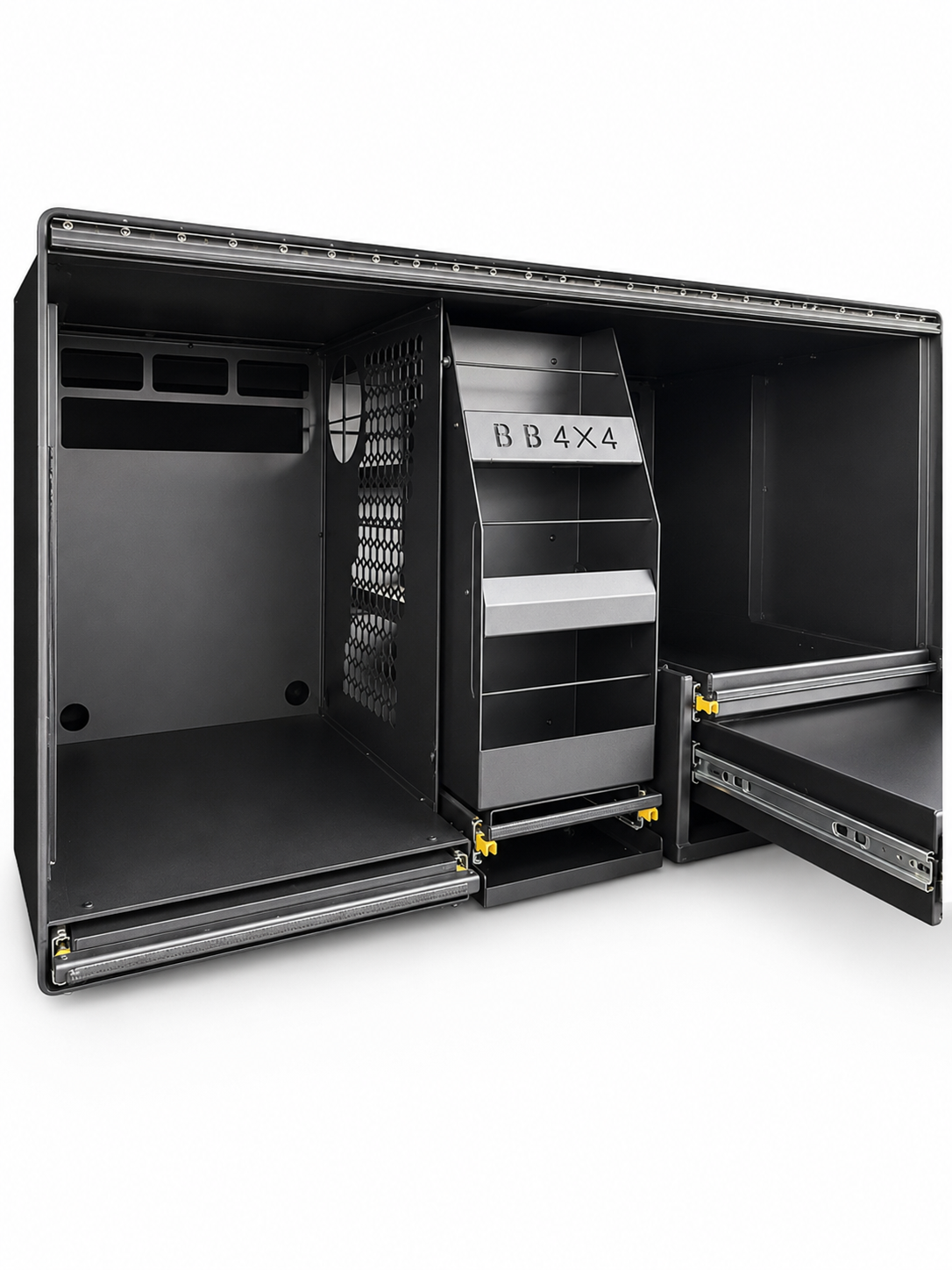 Outlaw Series 2 ute canopy internal drawers and pull-out pantry