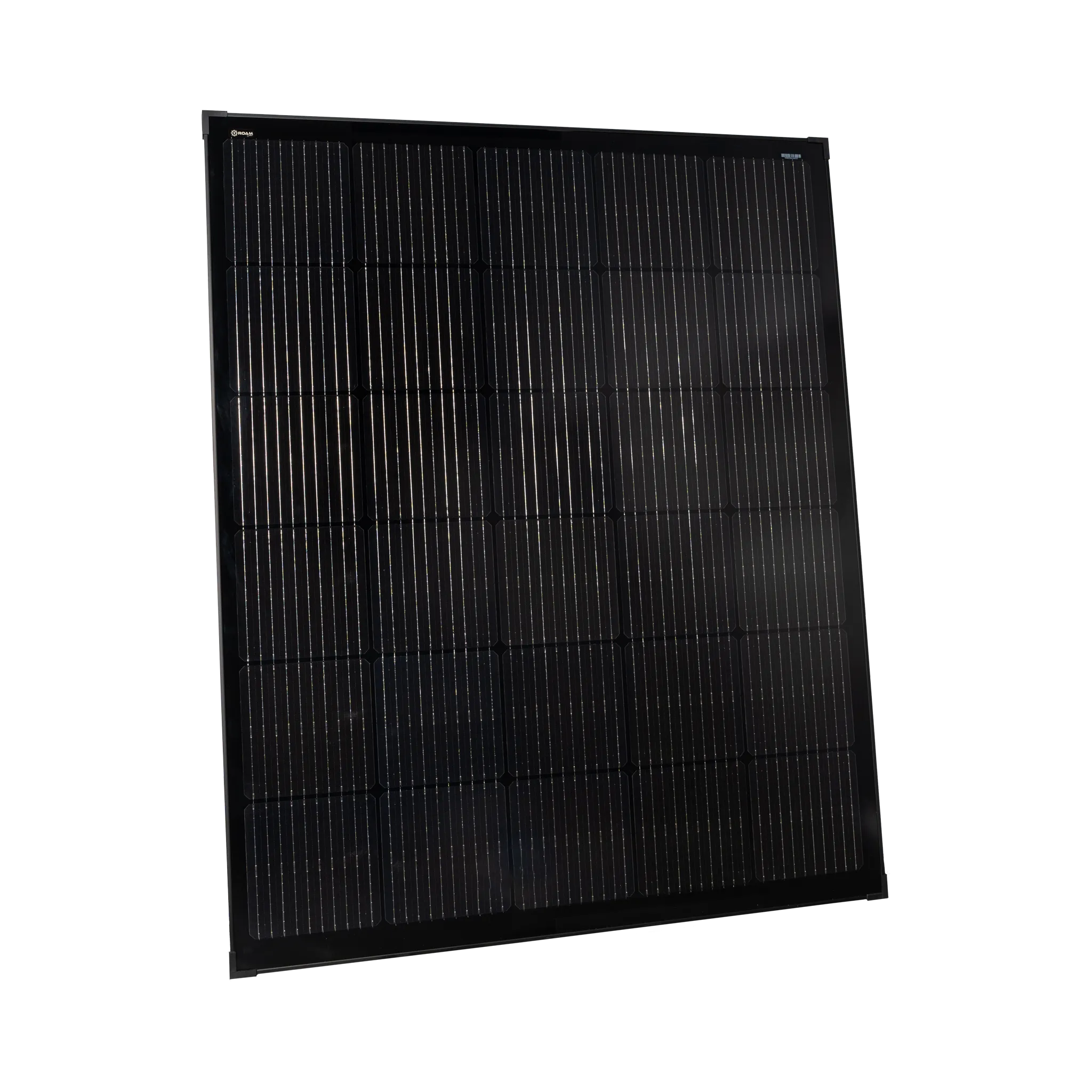 Roam Gear 200W 12V Slimline Square Black Glass Solar Panel (20mm Frame)