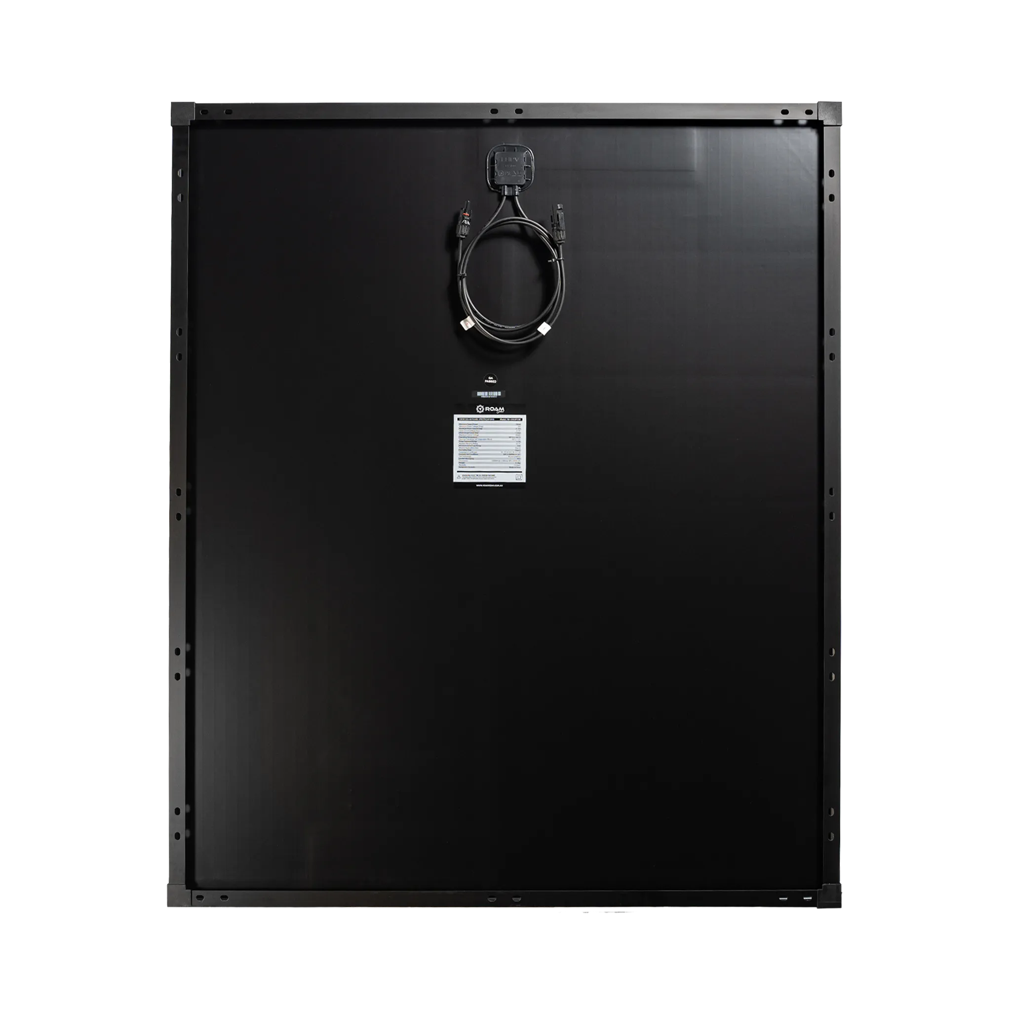 Roam Gear 200W 12V Slimline Square Black Glass Solar Panel (20mm Frame)